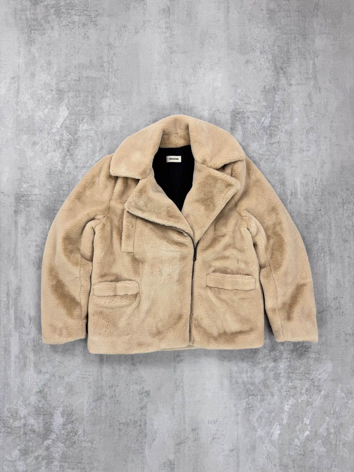 Zadig & Voltaire ZADIG & VOLTAIRE Teddy Soft Jacket Beige Faux Fur Womens Size S / US 4 / IT 40 - 8 Thumbnail