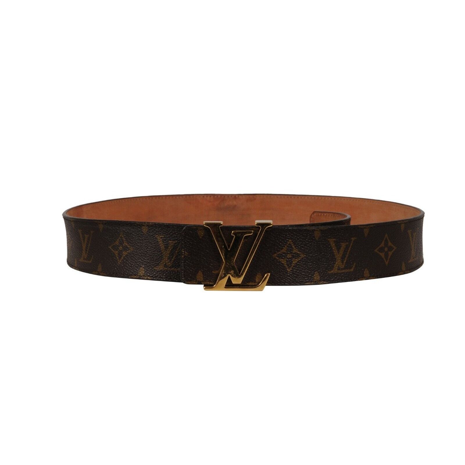 Louis Vuitton Monogram LV Initials Buckle Belt 90 36 Brown Size 36 - 9 Thumbnail