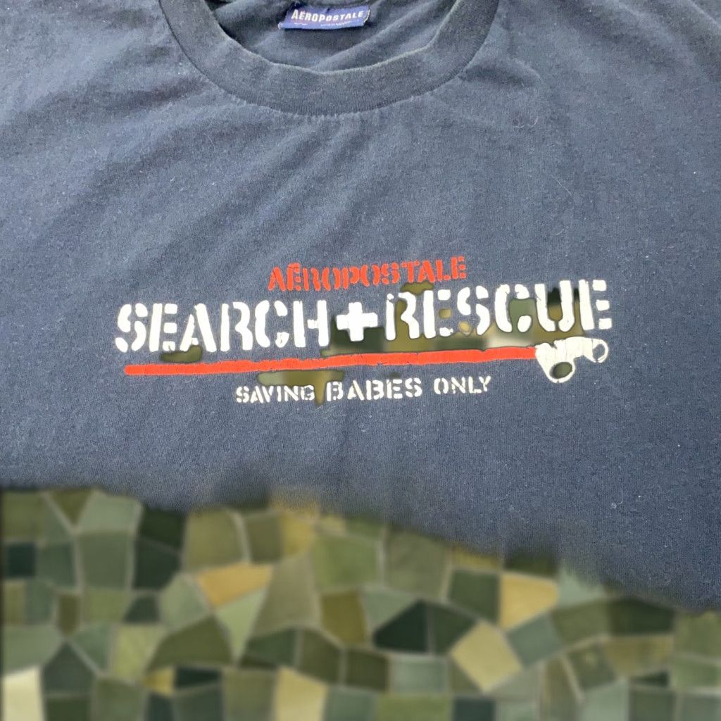 Vintage VINTAGE Aéropostale Graphic Tee Shirt Mens XL Black Search Rescue Saving Babes Only Size US XL / EU 56 / 4 - 1 Thumbnail