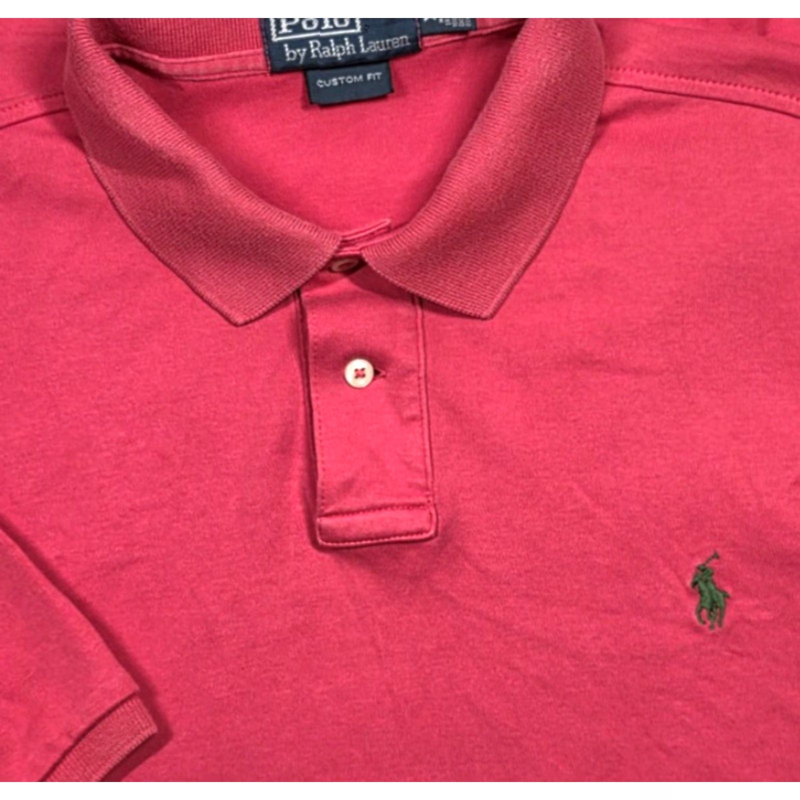 Polo Ralph Lauren Polo Ralph Lauren Polo Shirt XL Pink Green Pony Long Sleeve Mens Soft Custom Fit Size US XL / EU 56 / 4 - 2 Thumbnail