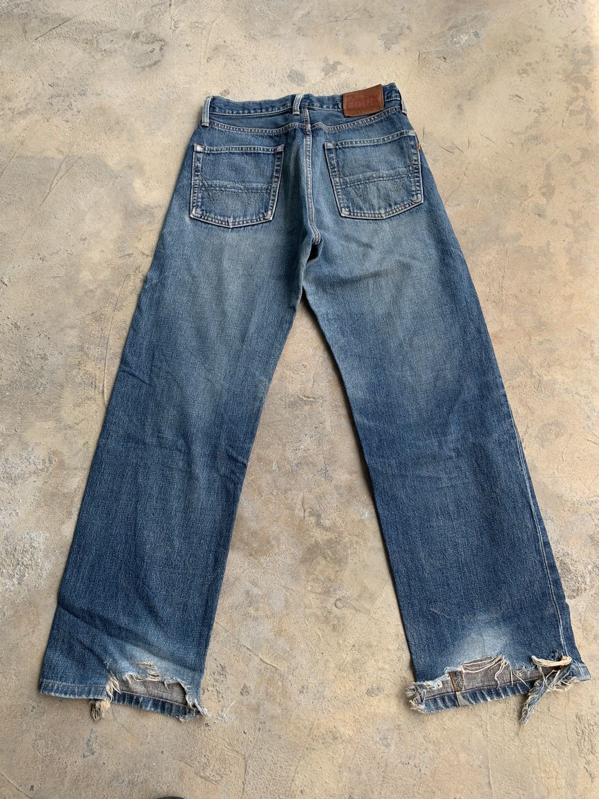 Edwin × Japanese Brand Vintage Edwin 505X Baggy Selvedge Distressed Denim Size US 29 - 4 Thumbnail