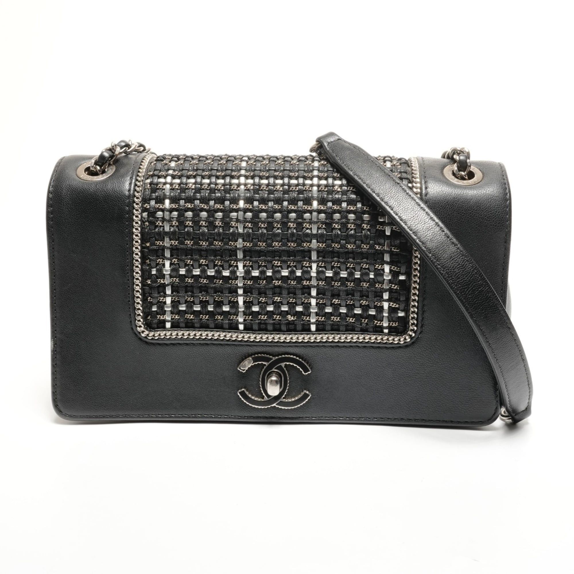 Chanel Chanel Lambskin Double Flap Check Shoulder Bag, Black Size ONE SIZE - 1 Thumbnail