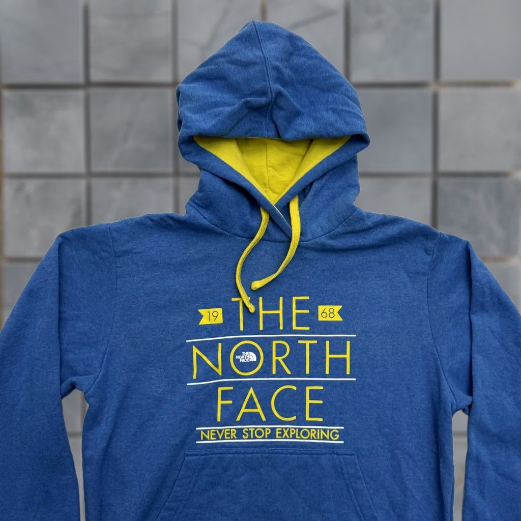 The North Face The North Face Hoodie Mens M Blue Graphic Print Crew Neck Pockets Hooded Logo Pullover All Seasons Size US M / EU 48-50 / 2 - 1 Thumbnail