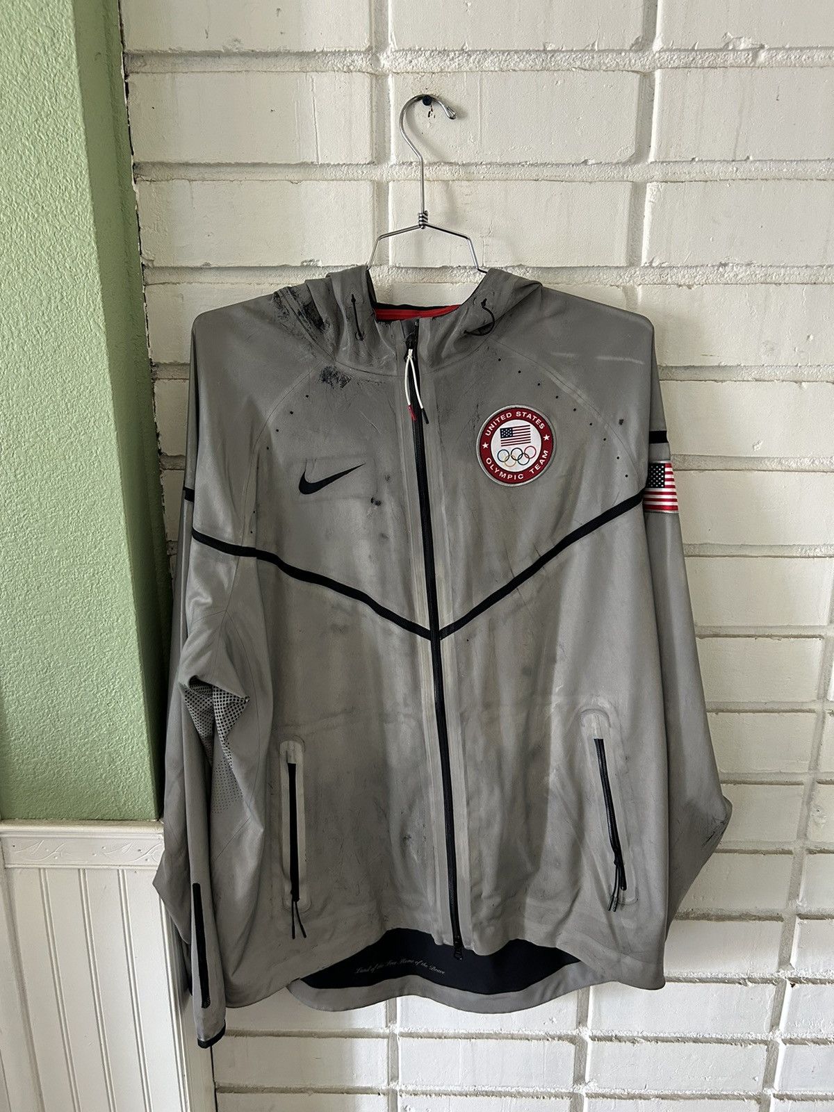 VINTAGE NIKE USA OLYMPIC TRACK&FIELD TEAM WINDBREAKER FULL ZIP good JACKET men's M