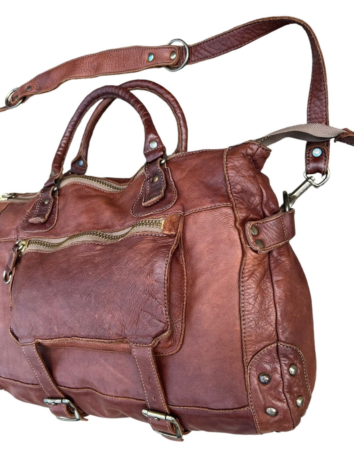 Leather Regalo Tokyo Fade Jerky Patina Leather 2 Way Bag Size ONE SIZE - 7 Thumbnail