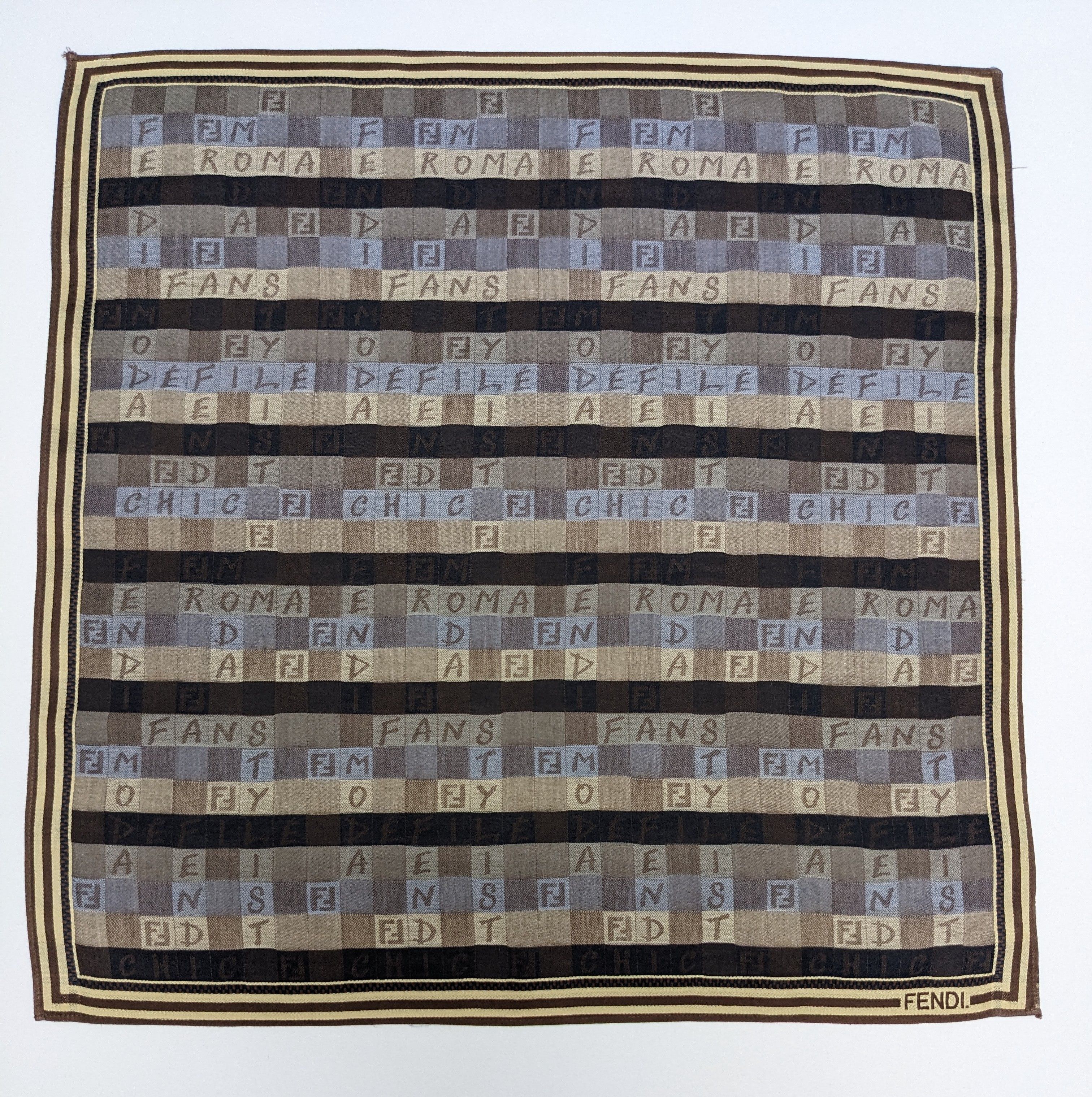 Fendi Vintage FENDI Word Search Brown Blue Typography Logo Size ONE SIZE - 3 Thumbnail
