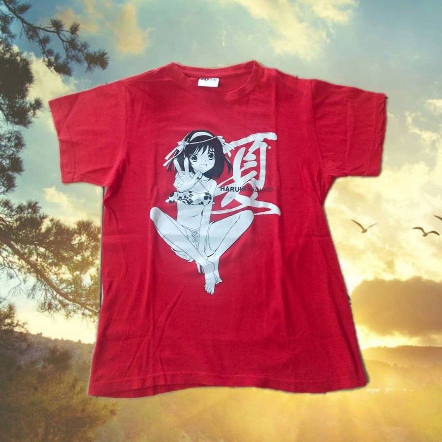 Anime × Japanese Brand The Melancholy of Haruhi Suzumiya Anime Tees Size US M / EU 48-50 / 2 - 1 Thumbnail
