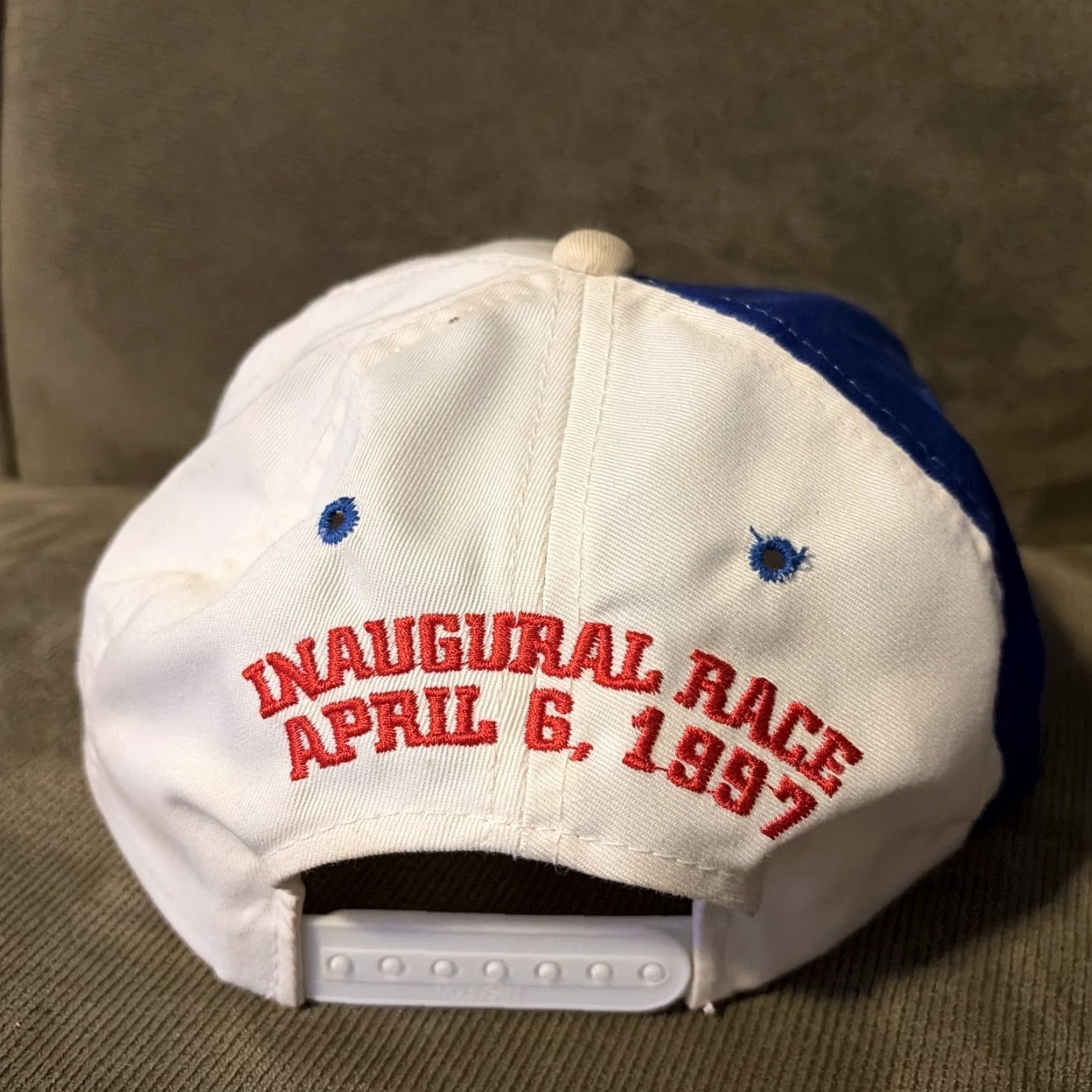 Chase Authentics VINTAGE NASCAR Racing Bobby Labonte Texas Flag Red White Blue SnapBack Hat Size ONE SIZE - 4 Thumbnail