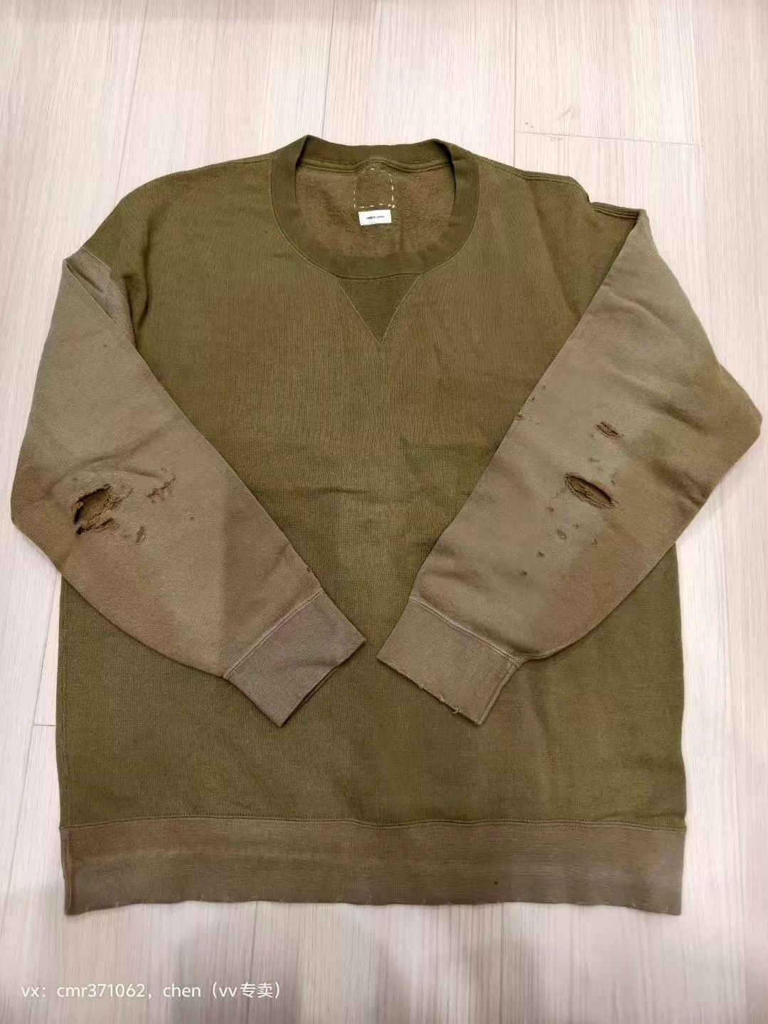 Visvim visvim 20SS Jumbo Sweat Crash Olive 2 (9/10) Fleece Lined Size US M / EU 48-50 / 2 - 1 Thumbnail