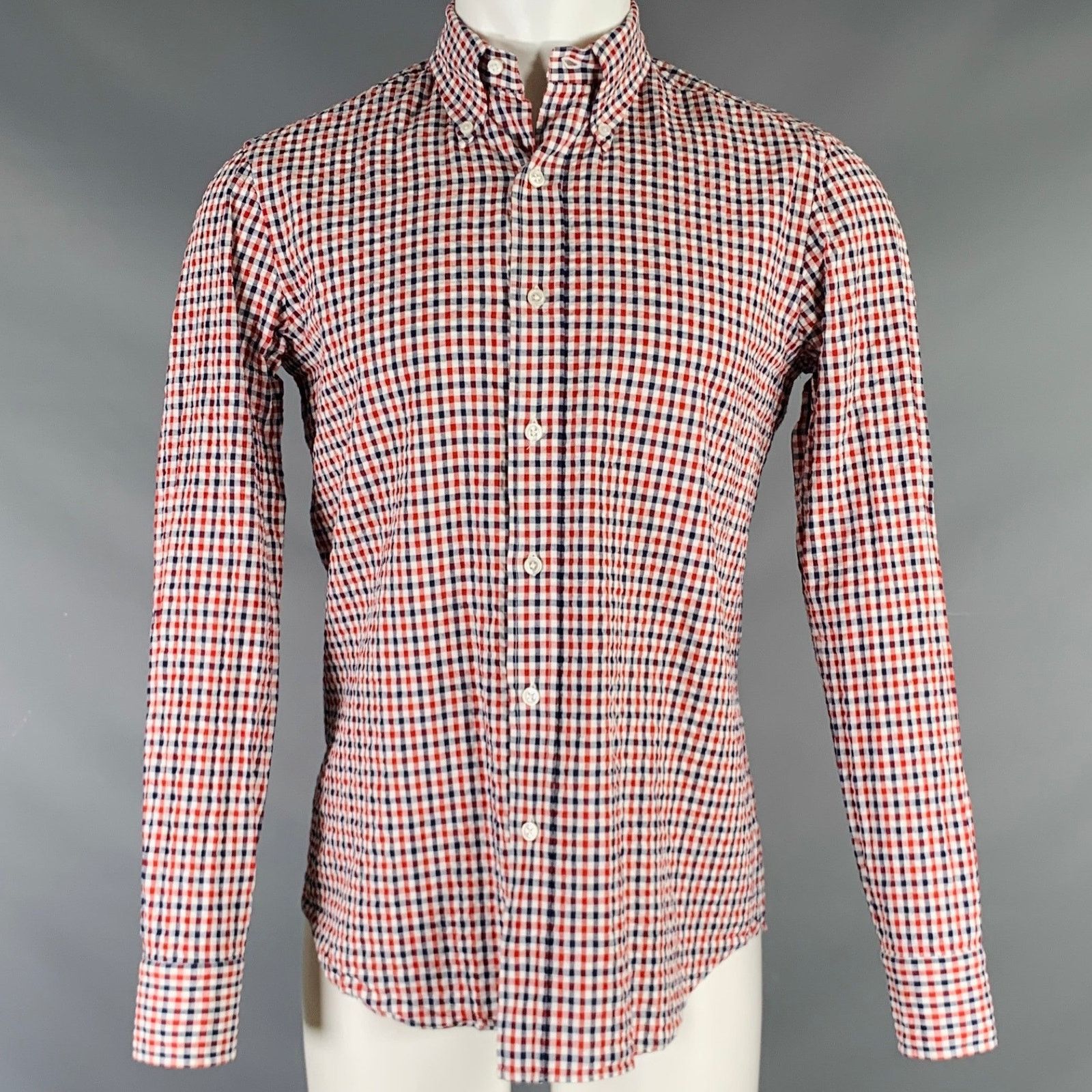 Salvatore Piccolo SALVATORE PICCOLO Blue Checkered Cotton Long Sleeve Shirt Size US M / EU 48-50 / 2 - 1 Thumbnail