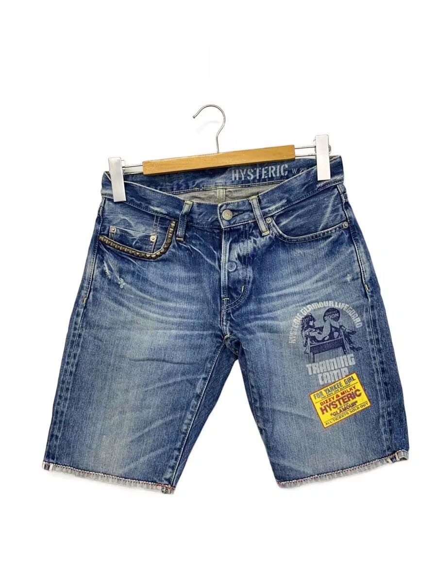 Hysteric Glamour Patchwork Logo Studded Denim Shorts Size US 29 - 1 Thumbnail