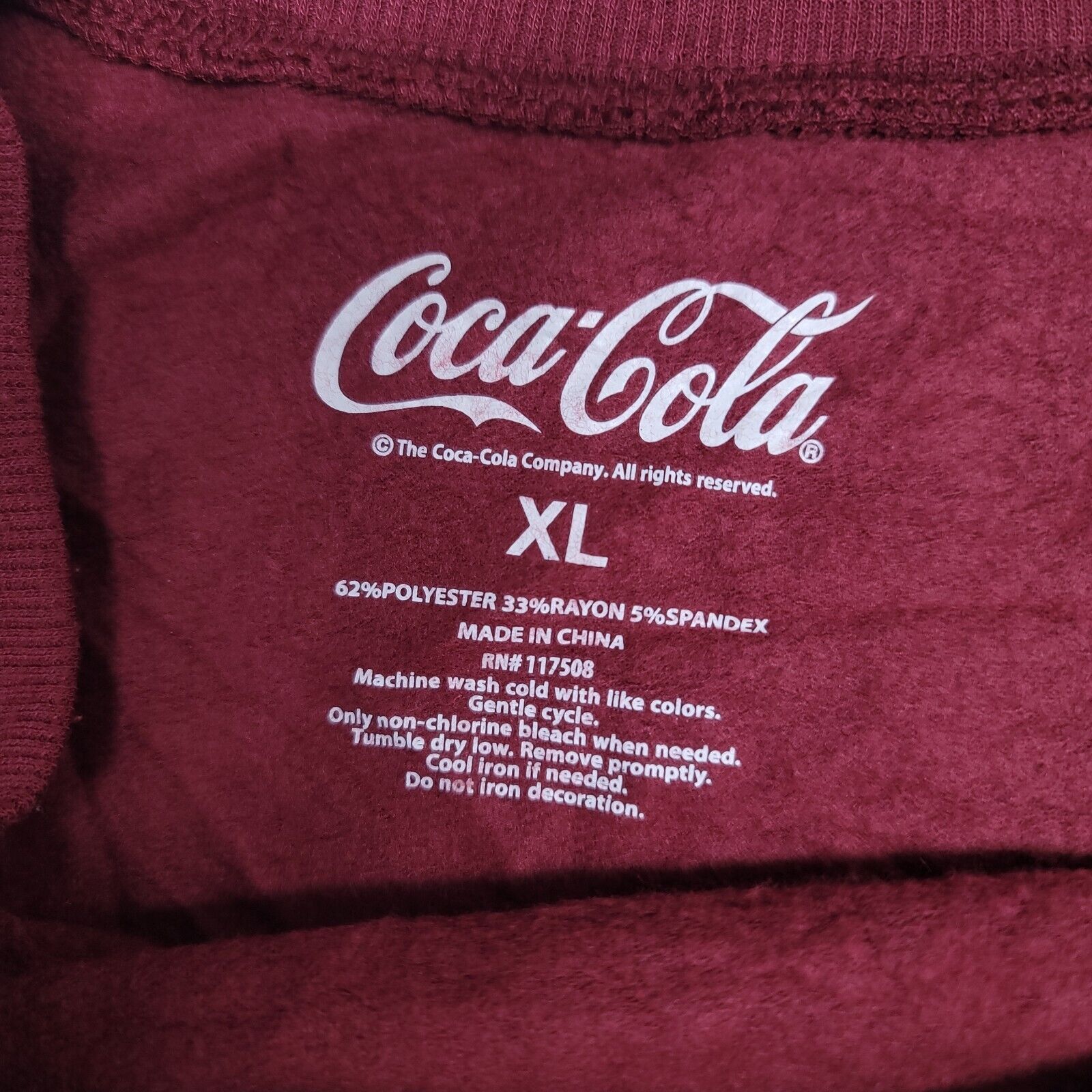 Coca Cola Coca-Cola Pullover Sweatshirt Men Size Extra Large XL Maroon Size US XL / EU 56 / 4 - 4 Thumbnail