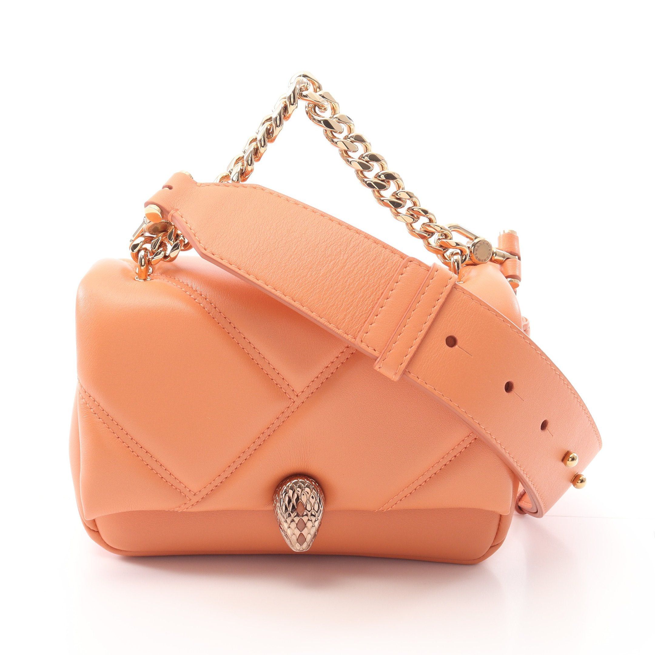 Bvlgari Bvlgari Serpenti Cabochon Chain Handbag Leather Coral Orange Size ONE SIZE - 1 Thumbnail