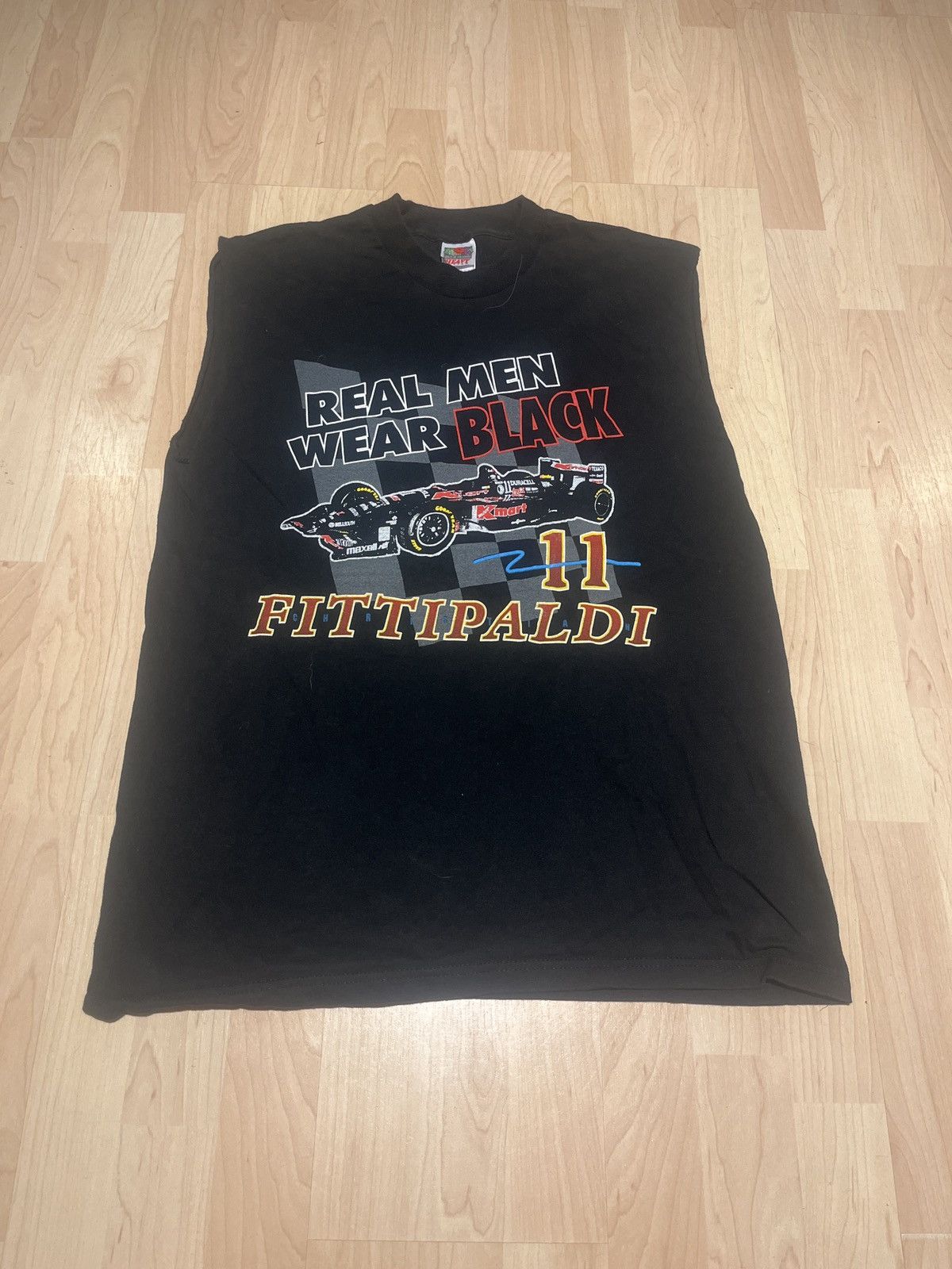 NASCAR × Vintage Vintage 90s NASCAR Racing Real Men Wear Black Tee Size US L / EU 52-54 / 3 - 1 Thumbnail