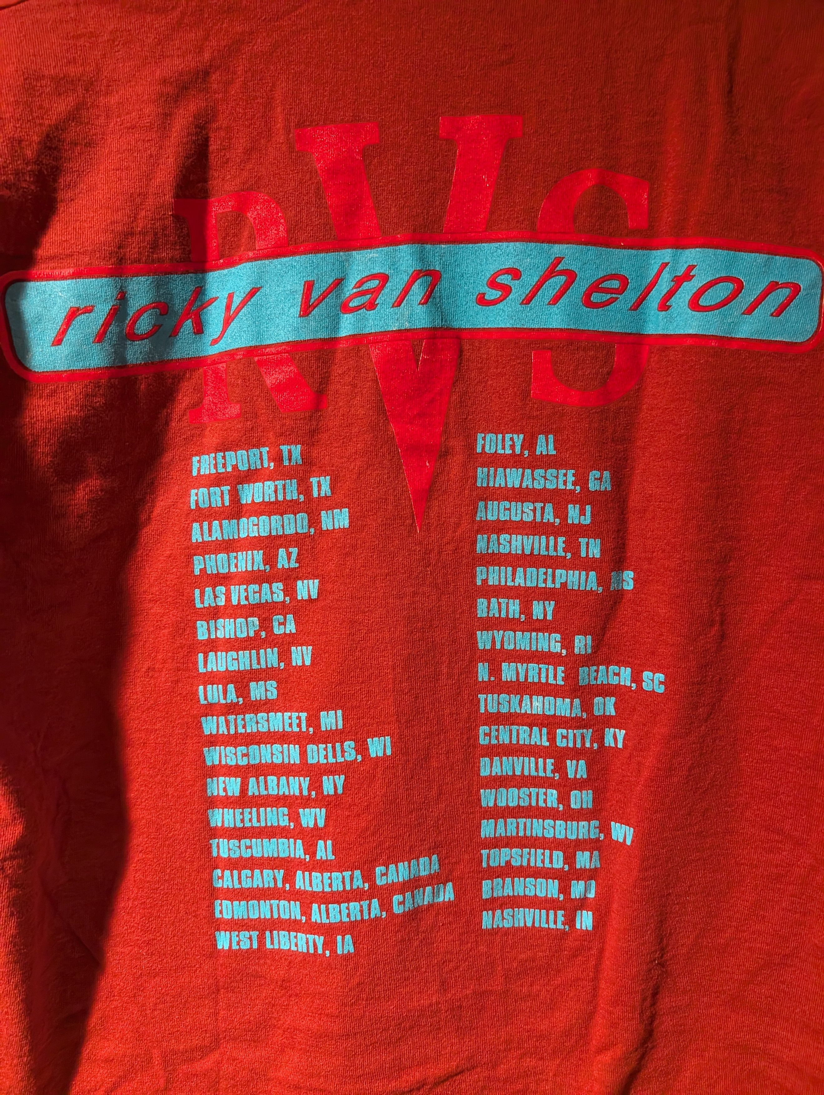 Band Tees Vintage 90s Ricky Van Shelton Tour Shirt Country Music Tee Size US L / EU 52-54 / 3 - 5 Thumbnail