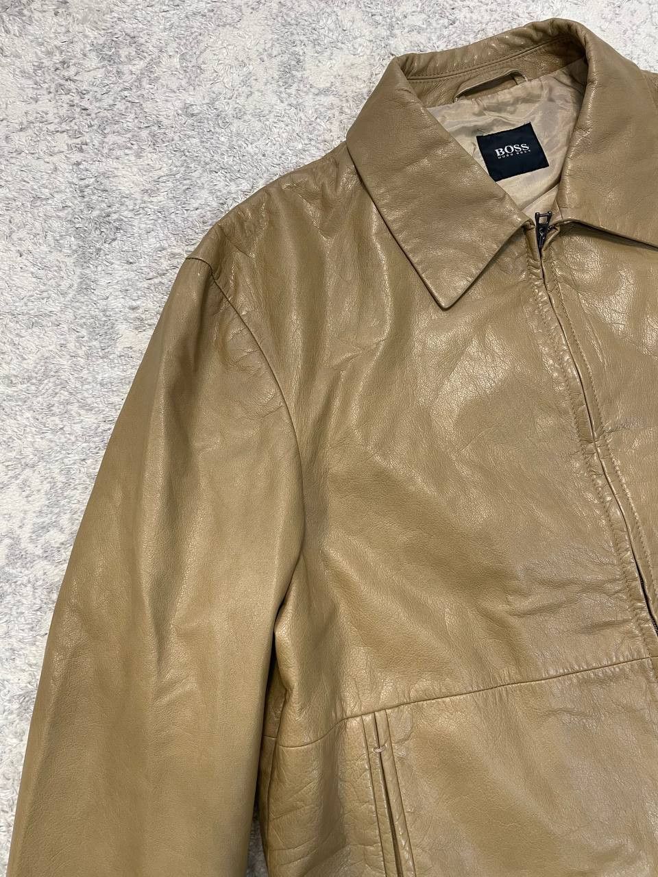 Hugo Boss Vintage Hugo Boss BOSS CLAURO Men's Calfskin Leather Jacket Size US L / EU 52-54 / 3 - 3 Thumbnail