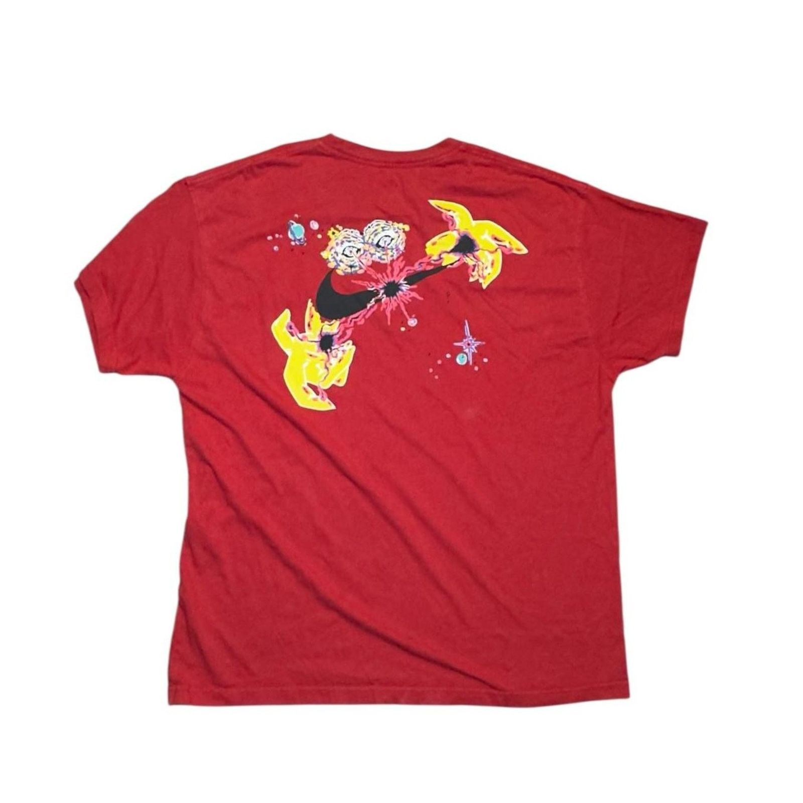 Nike Nike Graphic Tee - Red Cartoon Embroidered Comic Style Shirt Size US XL / EU 56 / 4 - 2 Thumbnail
