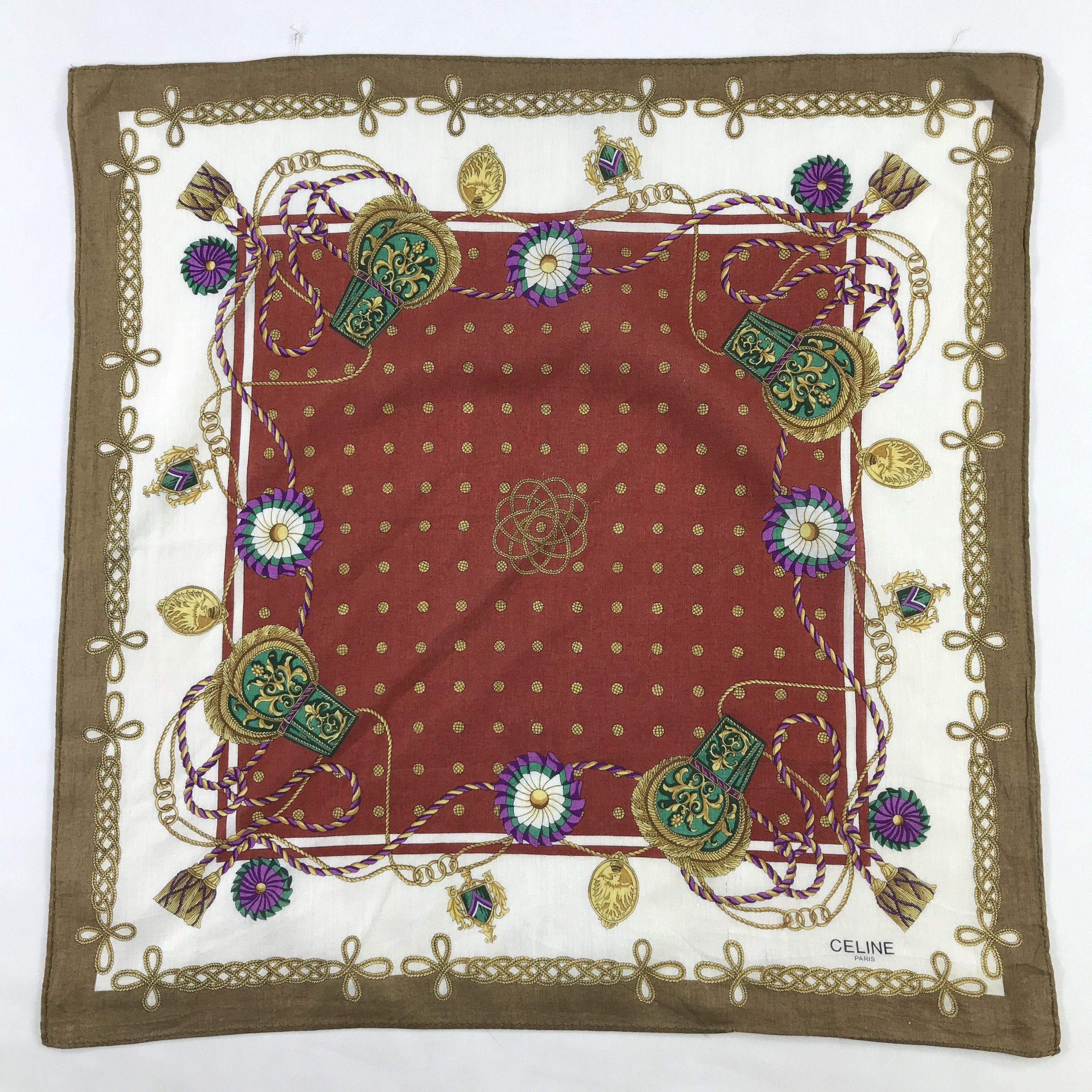 Celine × Vintage Celine Bandana / Handkerchief / Neckerchief - S1100 Size ONE SIZE - 1 Thumbnail