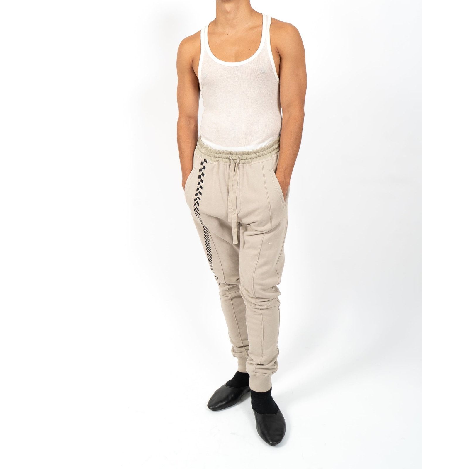 Haider Ackermann FW19 Embroidered Sweatpants in Beige Perth Cotton Size US 30 / EU 46 - 2 Thumbnail