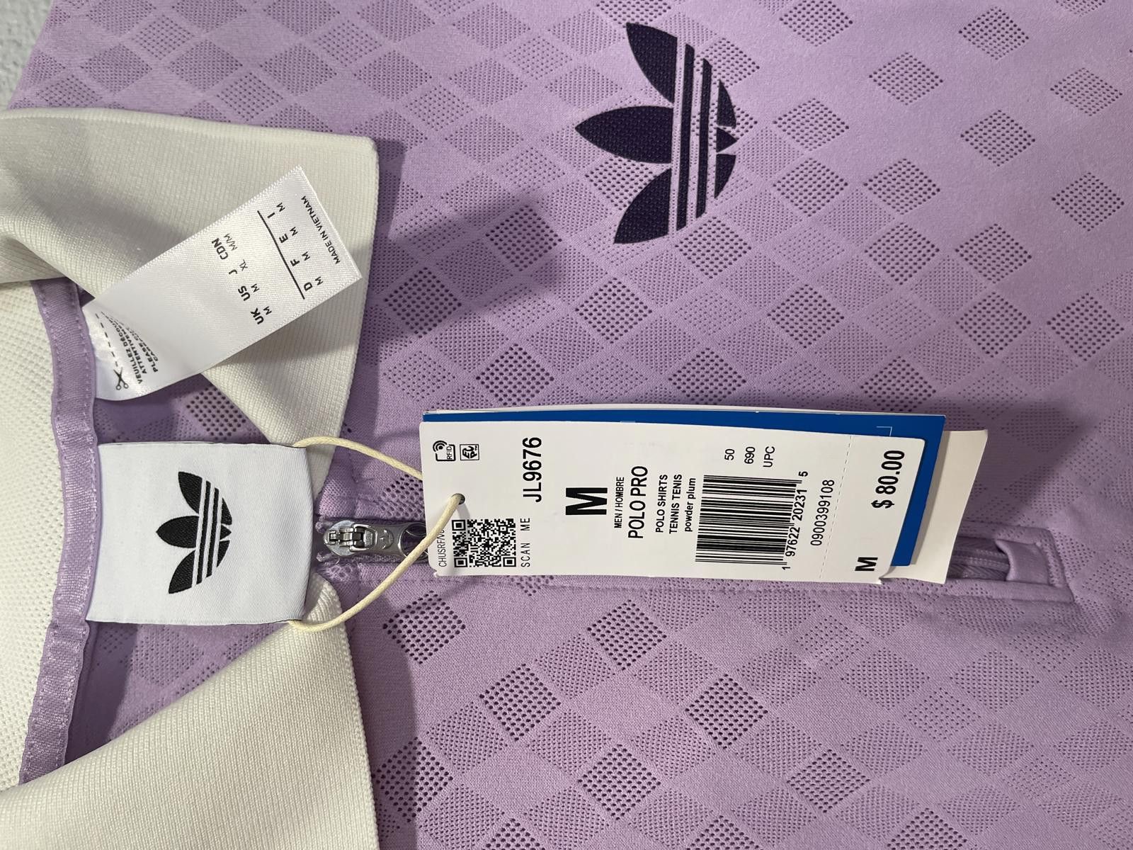 Adidas Adidas Polo Pro Purple Diamond Pattern Polo Shirt Size M Size US M / EU 48-50 / 2 - 3 Thumbnail