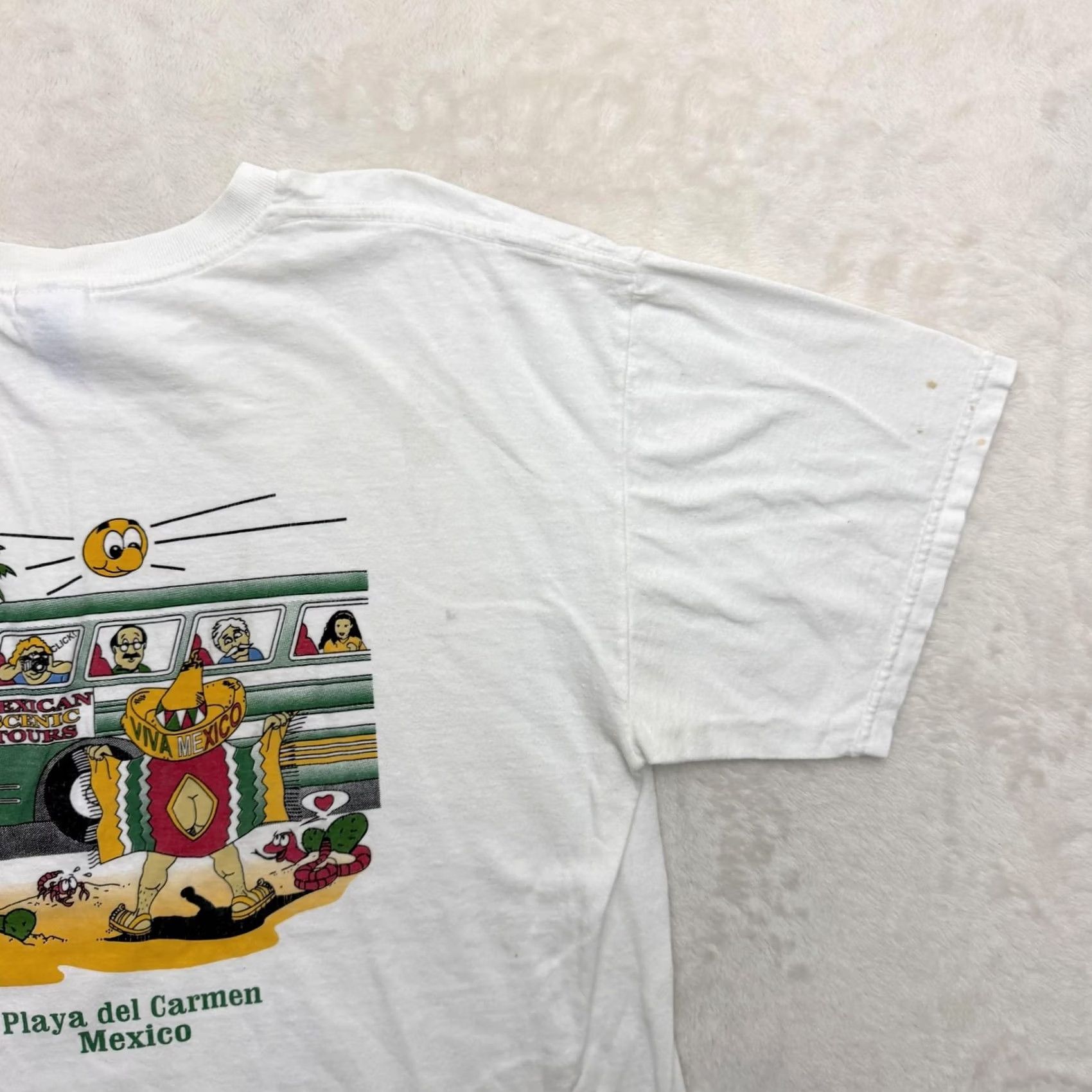 Vintage Caribe Mexicano Playa Del Carmen Shirt Mens Large White M&O Knits T-Shirt Graphic Print Crew Neck Short Sleeve Mexico Travel Tourist Logo Size US L / EU 52-54 / 3 - 4 Thumbnail