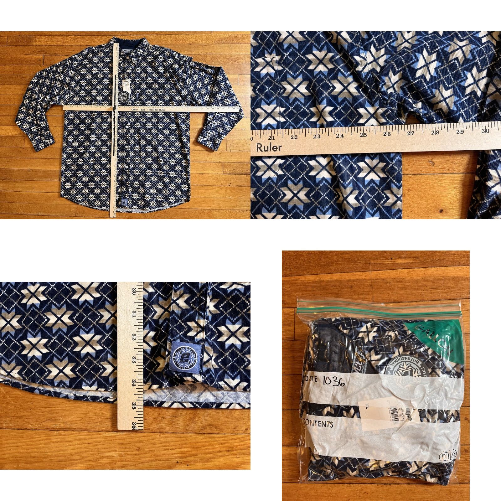 Enyce VINTAGE Enyce All Over Print Shirt Men’s XL Blue Geometric 90s Casual Button-Up Mens Size US XL / EU 56 / 4 - 8 Thumbnail