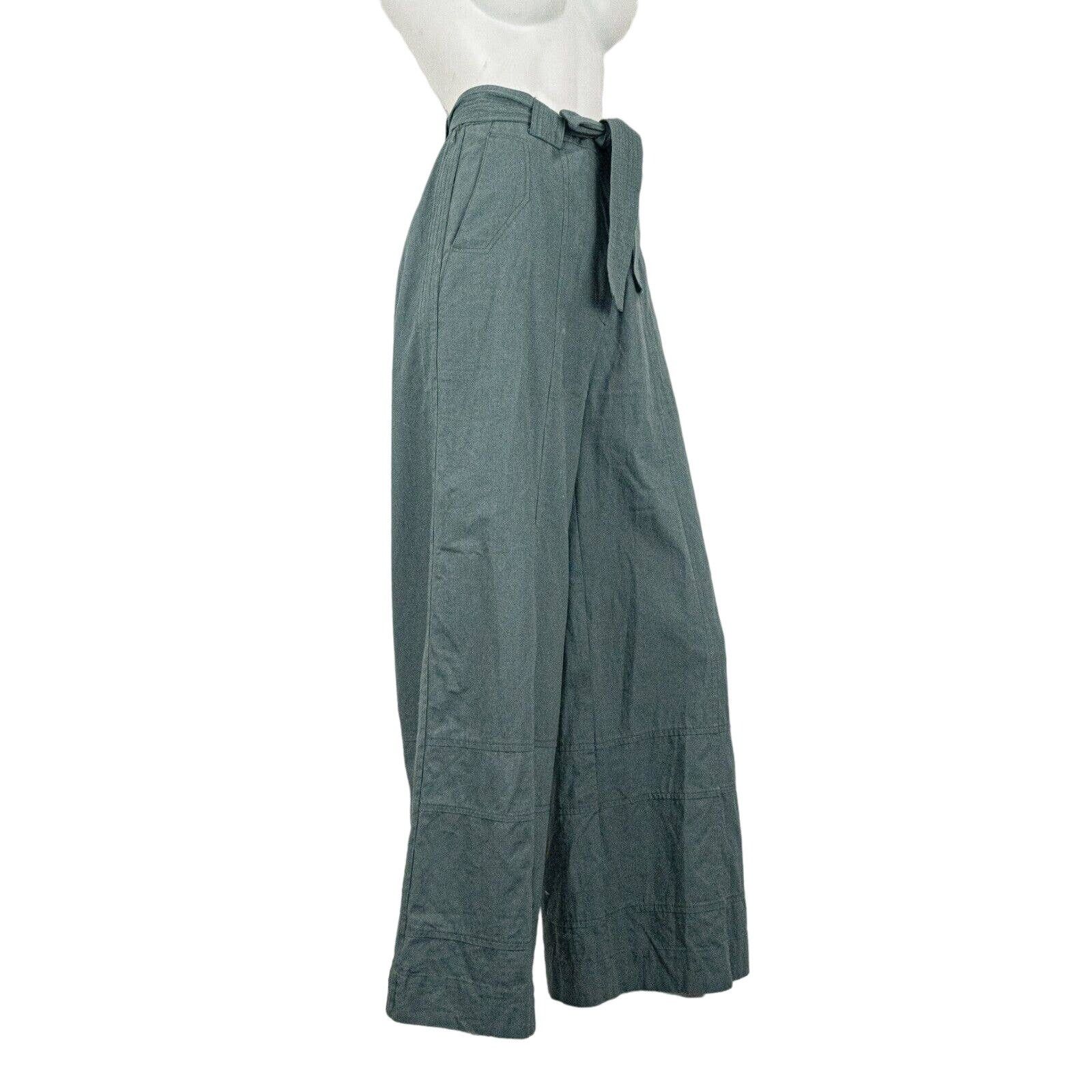 Mes Demoiselles Mes Demoiselles Women's Wide-Leg Belted Pants Teal Size 24" / US 00 / IT 34 - 8 Thumbnail