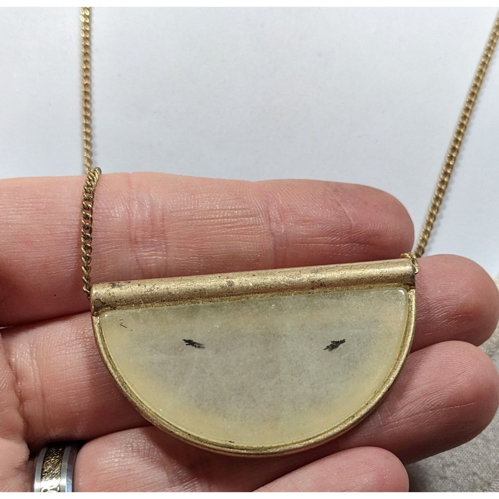 Other Geometric Rutilated Quartz Half Circle Pendant Necklace Size ONE SIZE - 7 Thumbnail