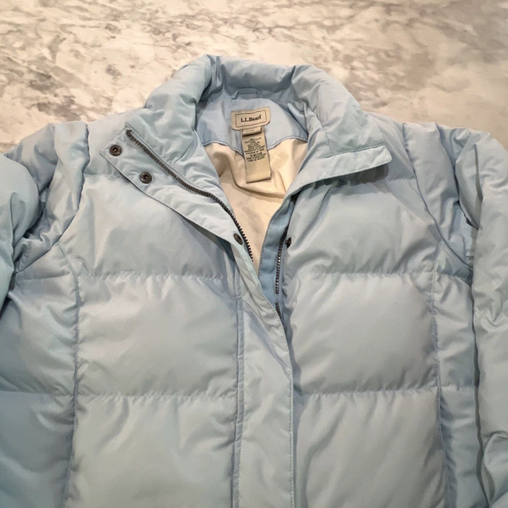 Vintage LL Bean Puffer Parka Jacket Womens L Reg Light Blue Goose Down Long 0 BCU8 Read Size L / US 10 / IT 46 - 5 Thumbnail