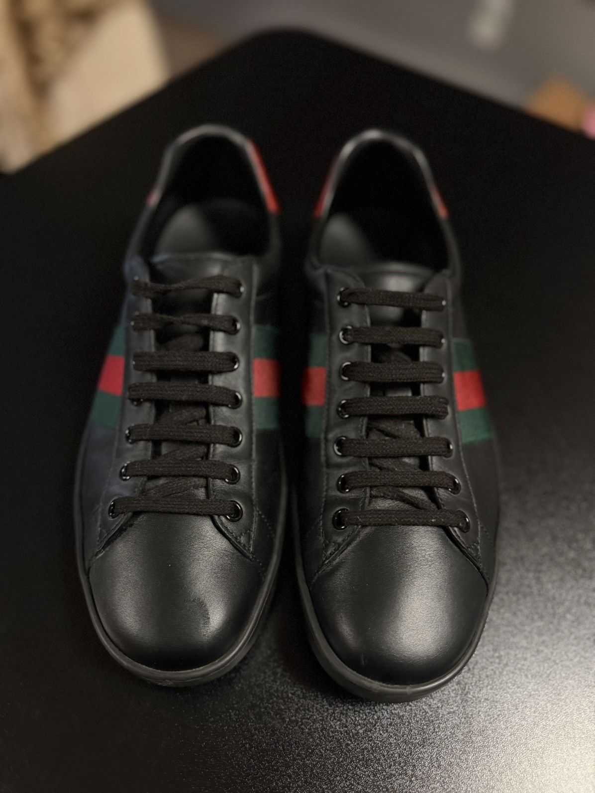 Gucci Gucci Low Top Men’s Sneakers Black Striped Logo 9G/9.5US Size US 9.5 / EU 42-43 - 6 Thumbnail