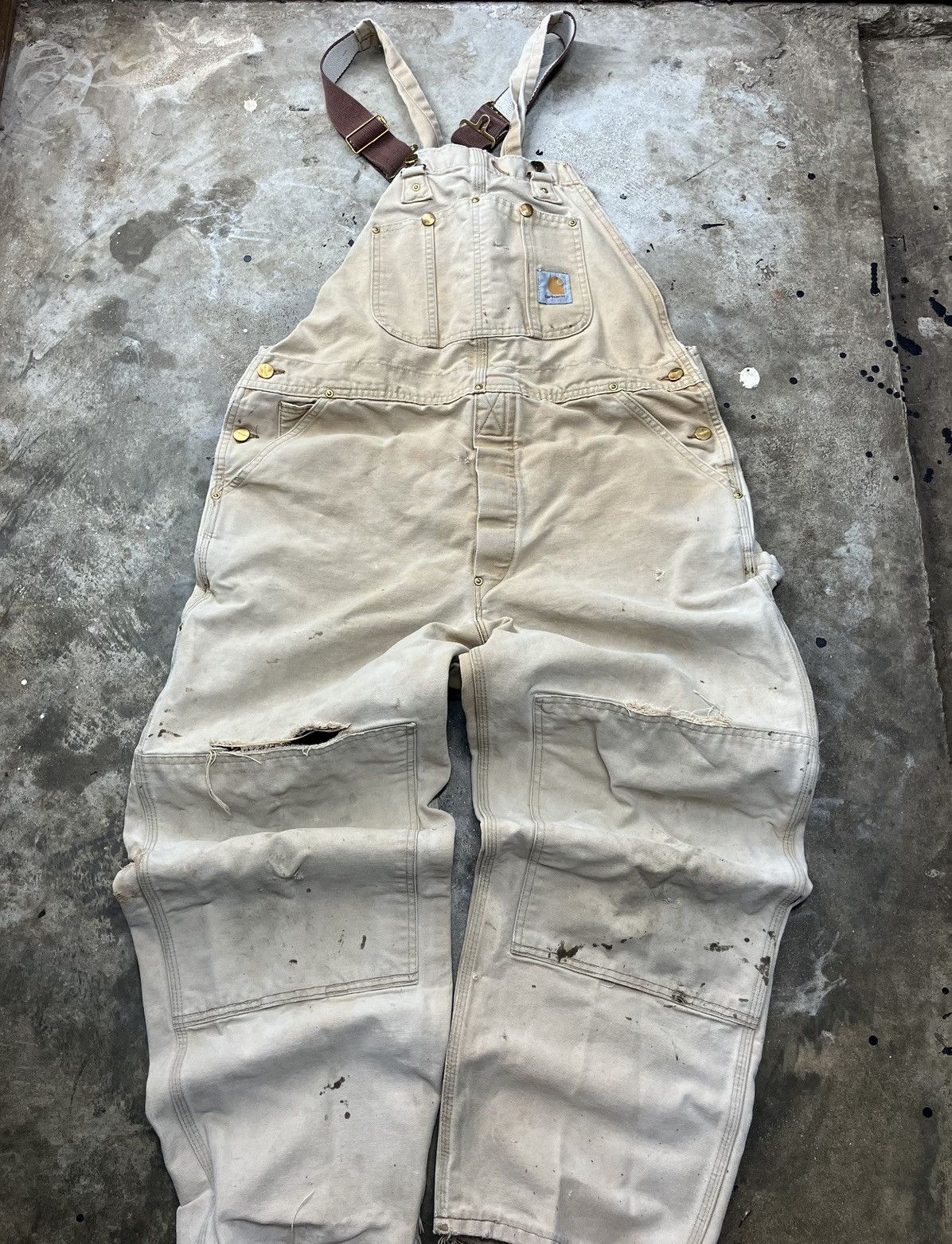 Carhartt × Vintage Thrashed 80’s Carhartt Overalls Size US 40 / EU 56 - 1 Thumbnail
