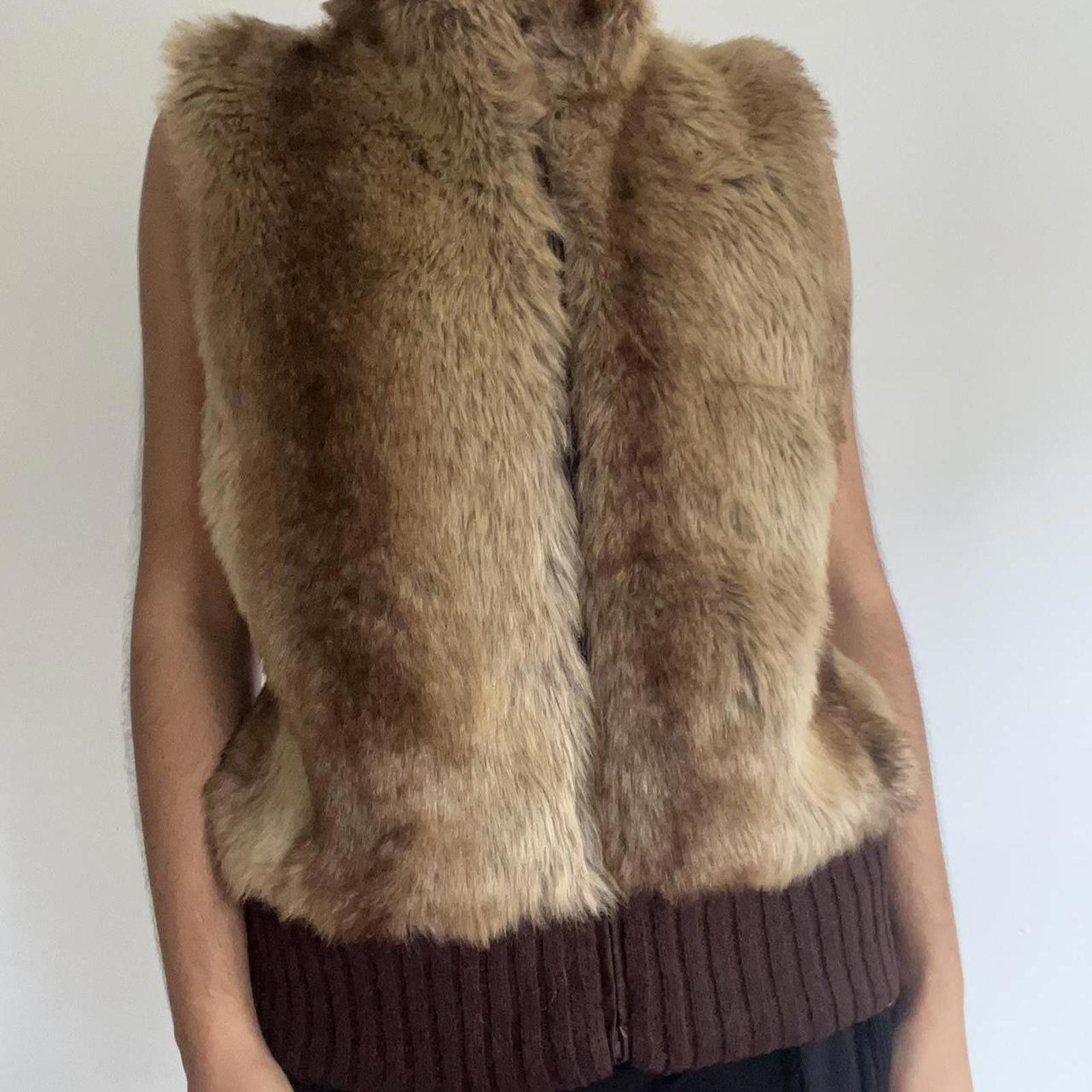 Other Faux fur vest with a high collar and zipper closure Size L / US 10 / IT 46 - 2 Thumbnail