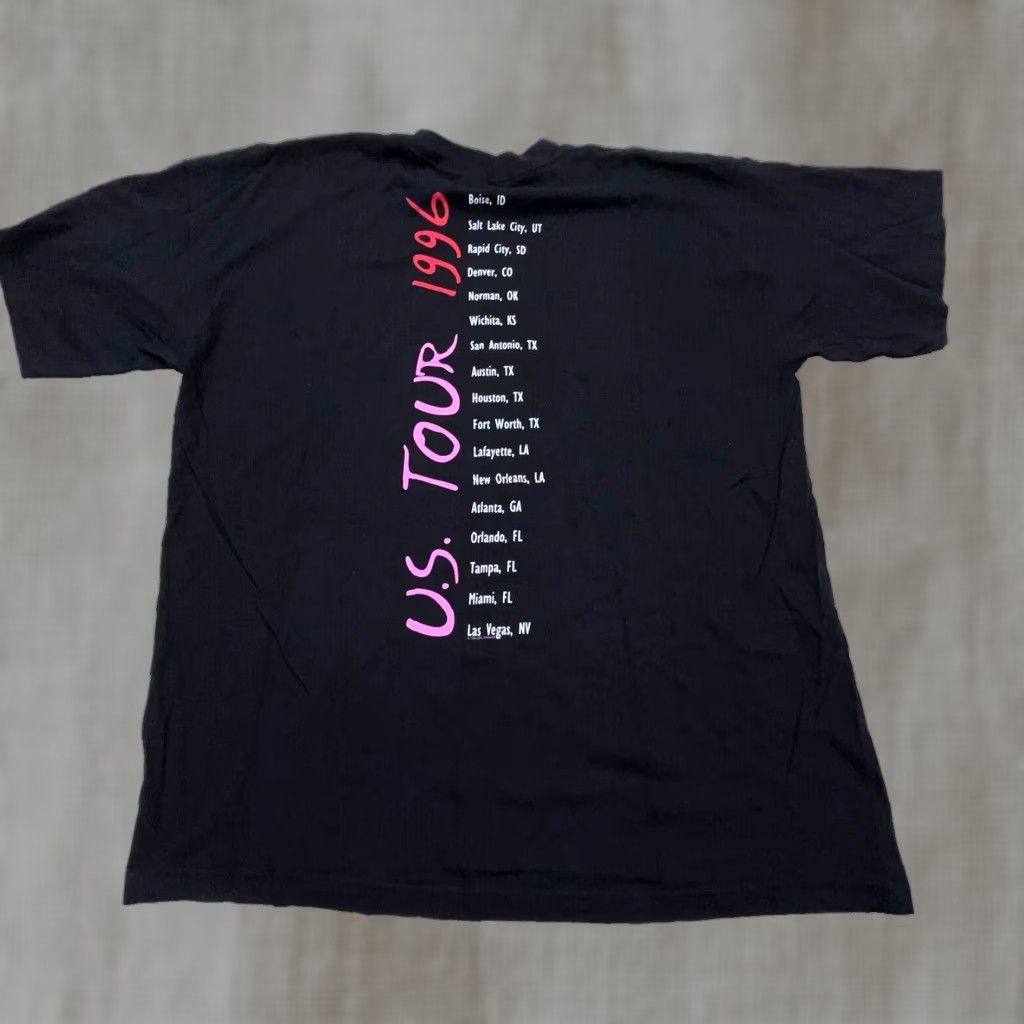 Vintage Neil Diamond Shirt Men XL Black 90s Band Tee Concert Tour USA 1996 Adult