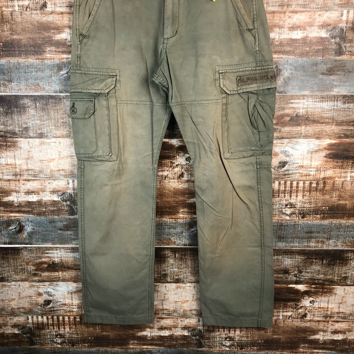 Alpha Industries × Japanese Brand DL Alpha Industries Green Cargo Multipocket Pants #C1231 Size US 31 - 3 Thumbnail