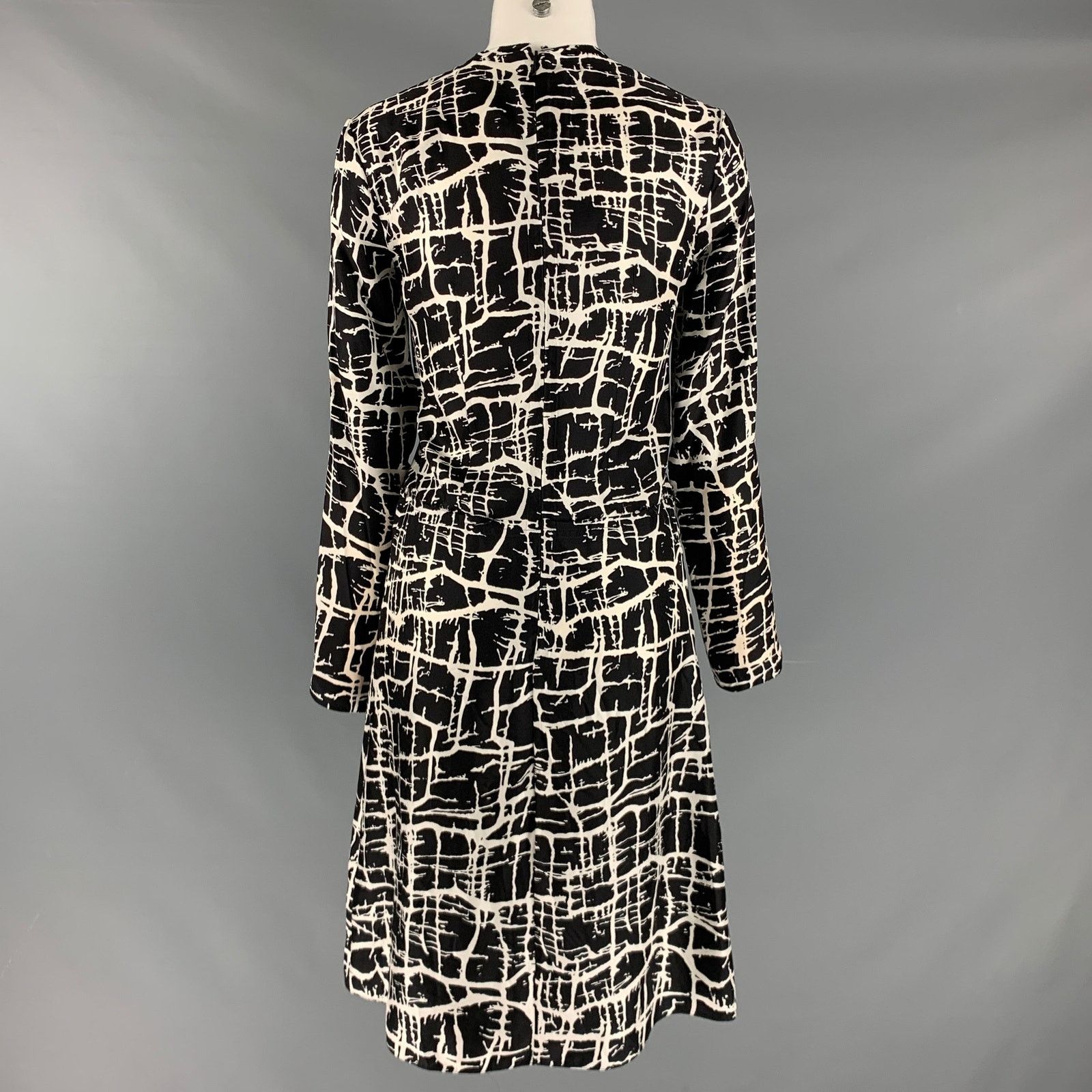 Marni MARNI Size 2 Black Heather Silk Print Long Dress Size XS / US 0-2 / IT 36-38 - 3 Thumbnail