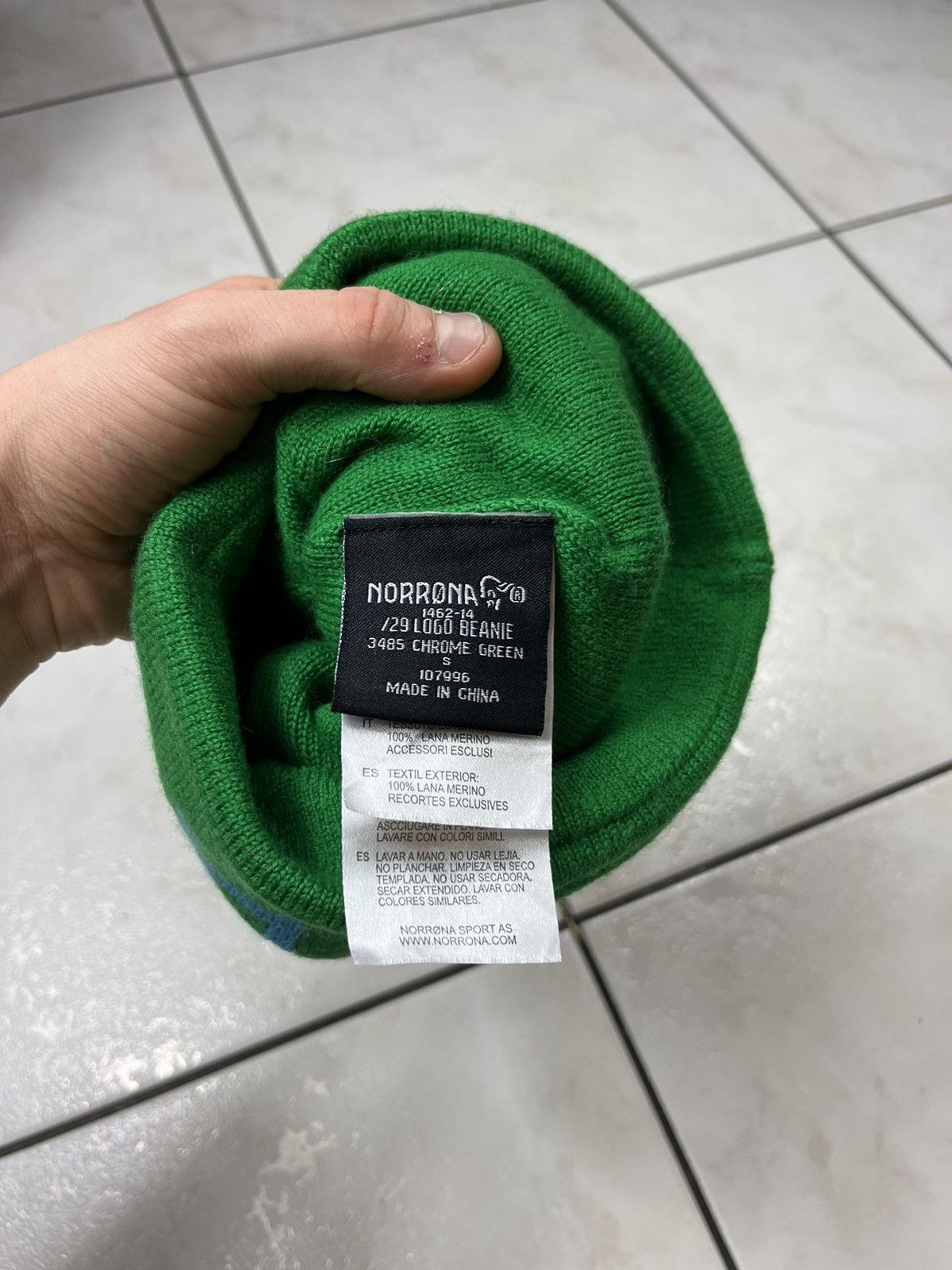 Norrona Norrona wool y2k all over print logo beanie chrome green hat Size ONE SIZE - 11 Thumbnail