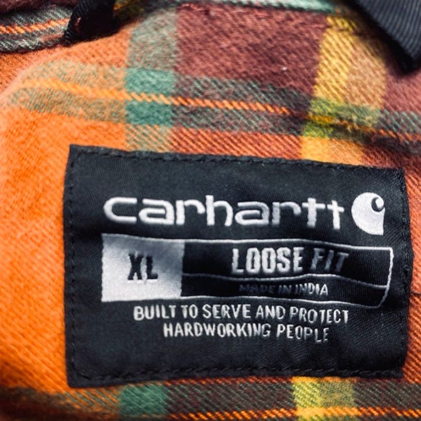 Carhartt Carhartt Shirt XL Loose Heavy Flannel Plaid 100% Cotton Burnt Sienna Button-Up Mens Size US XL / EU 56 / 4 - 5 Thumbnail