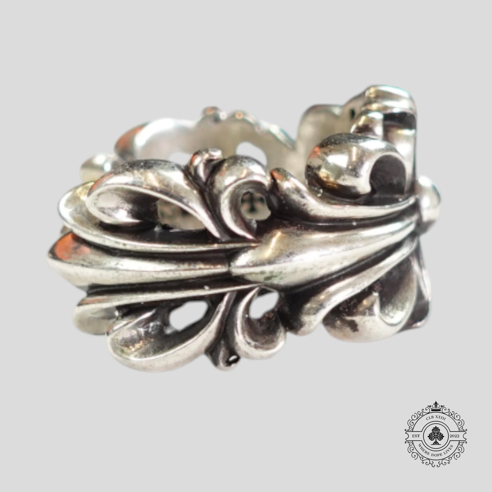 Chrome Hearts Chrome Hearts Double Floral Ring in Silver Size ONE SIZE - 4 Thumbnail
