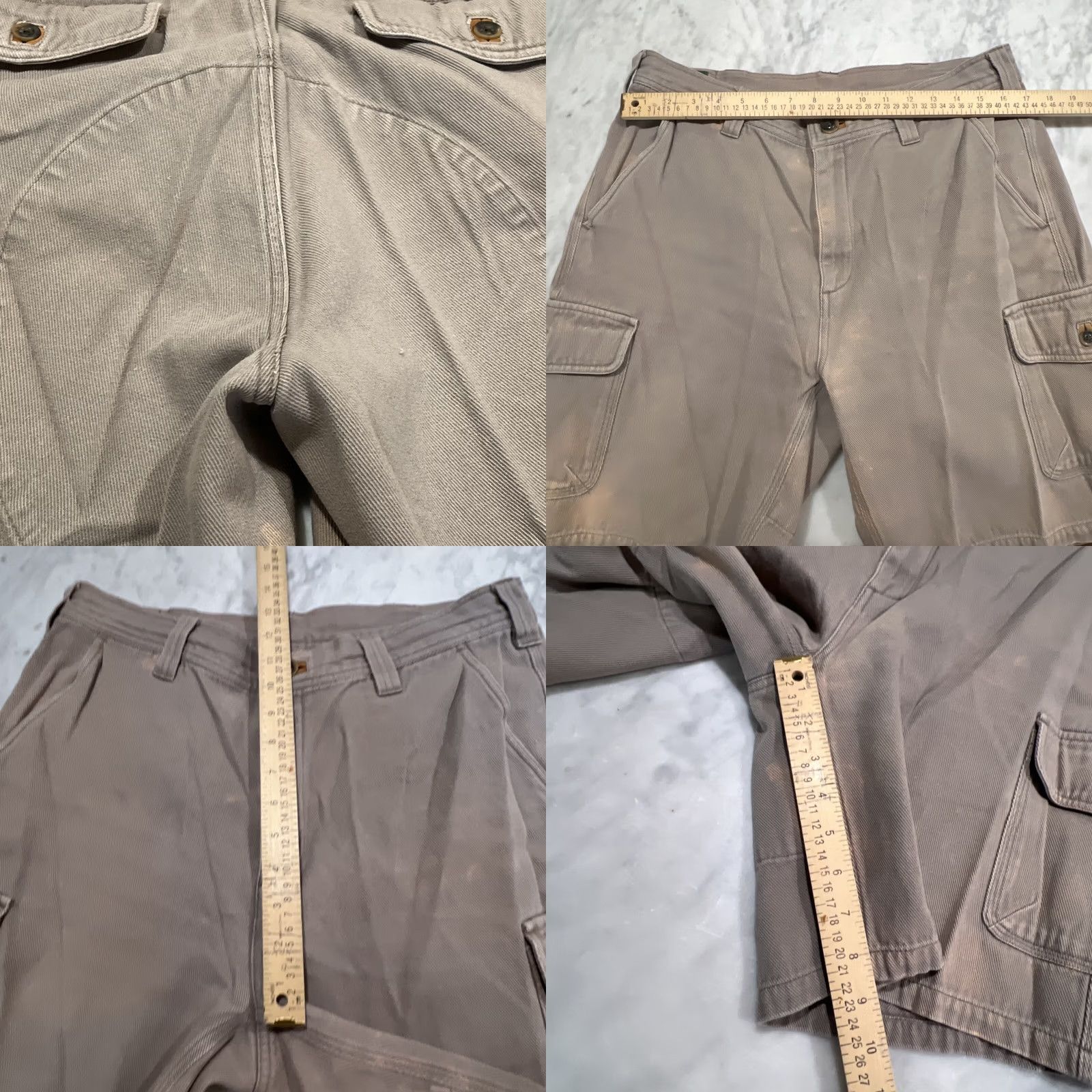 Vintage Schnee’s Cargo Shorts Men’s 36 Reinforced Cotton Leather Trim Style SN108063 Brown Canvas Cargo Pocket Flat Front 8 in Inseam Men Regular Cotton Size US 36 / EU 52 - 8 Thumbnail