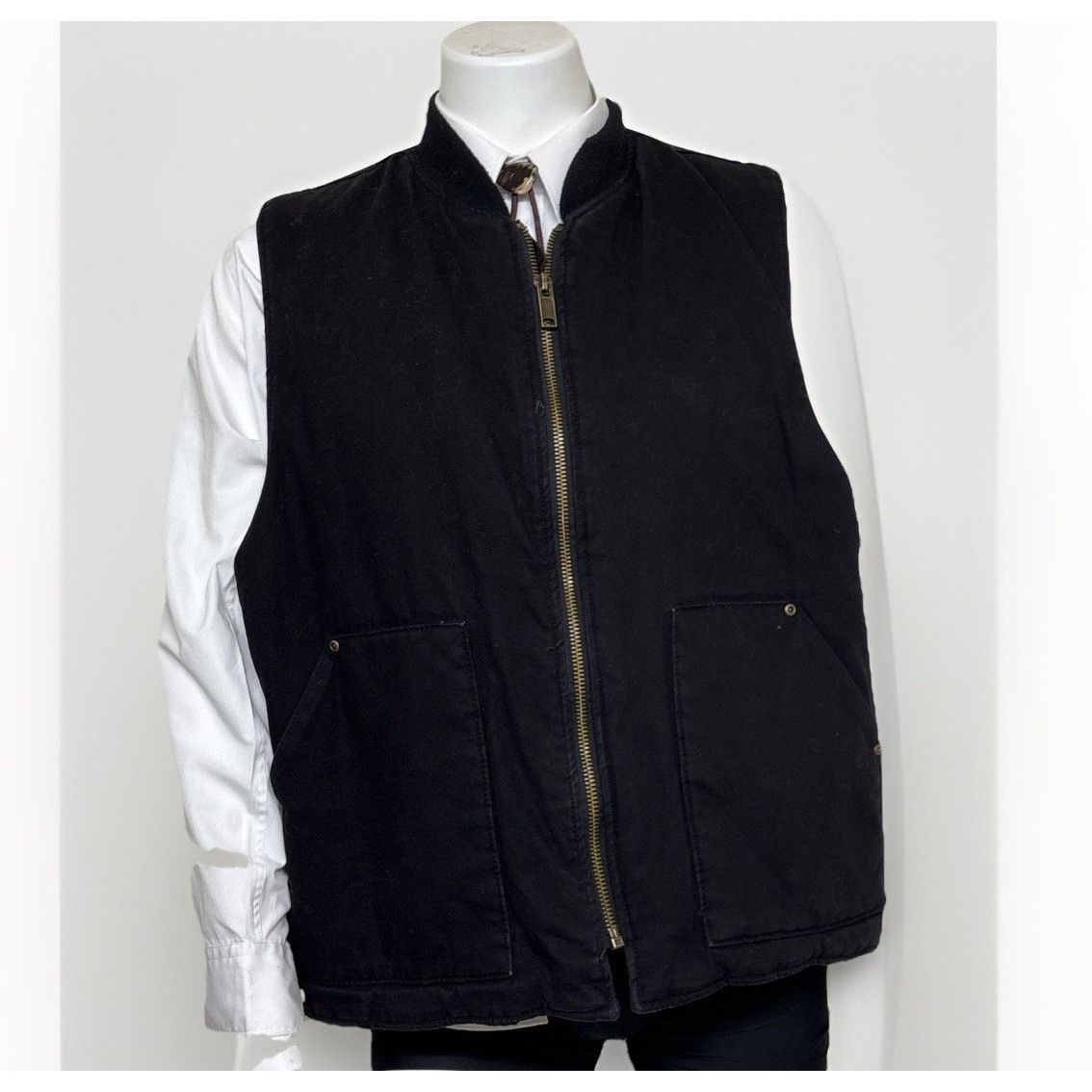 Other Quilted Canvas Duck Vest Mens XL Black Cowboy Workwear Relax Size US XL / EU 56 / 4 - 1 Thumbnail