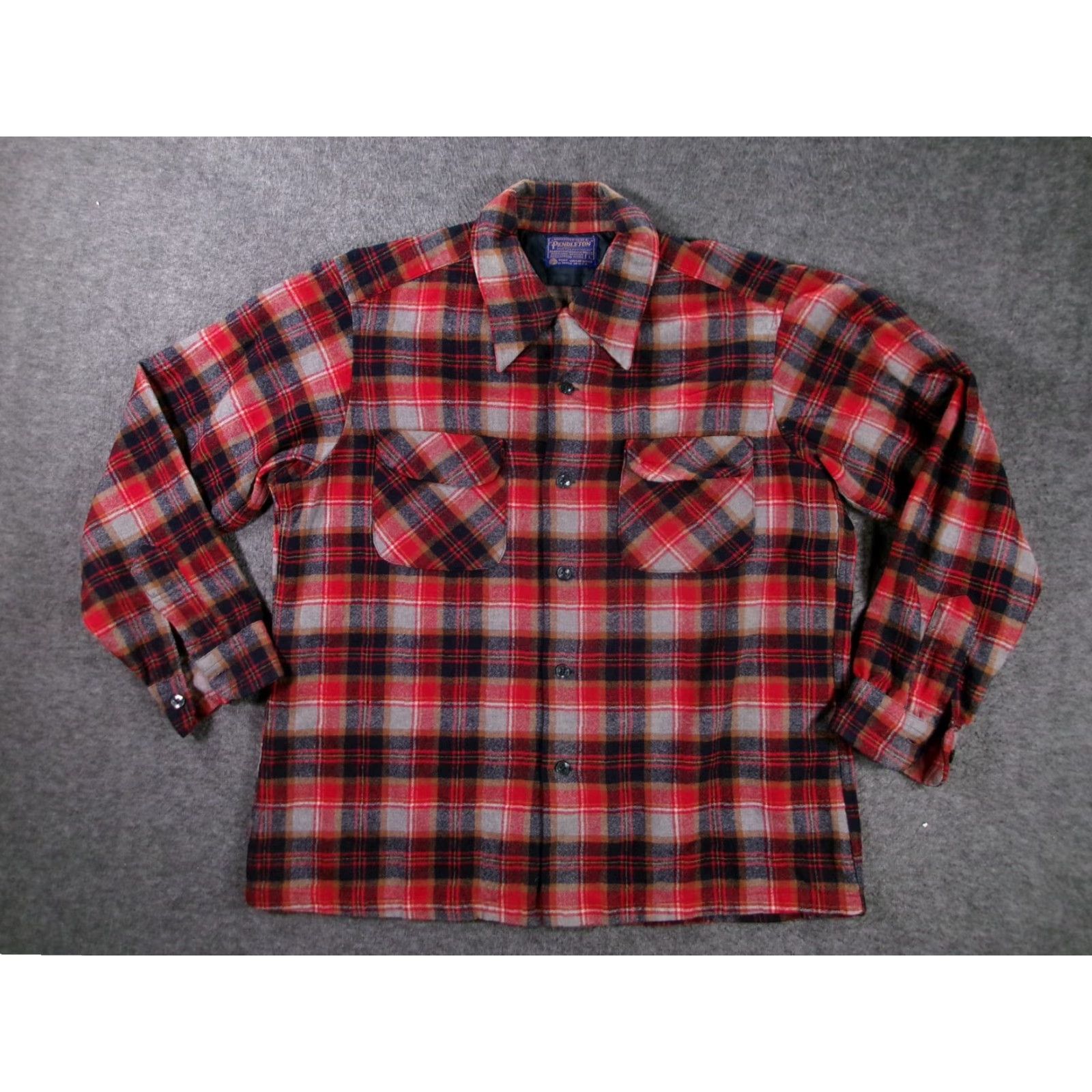 Pendleton VINTAGE Pendleton Wool Shirt Jacket Mens L Red Plaid Two Chest Pockets Virgin Shirt Jacket Mens L Red Plaid Two Chest Pockets Virgin Size US L / EU 52-54 / 3 - 2 Thumbnail