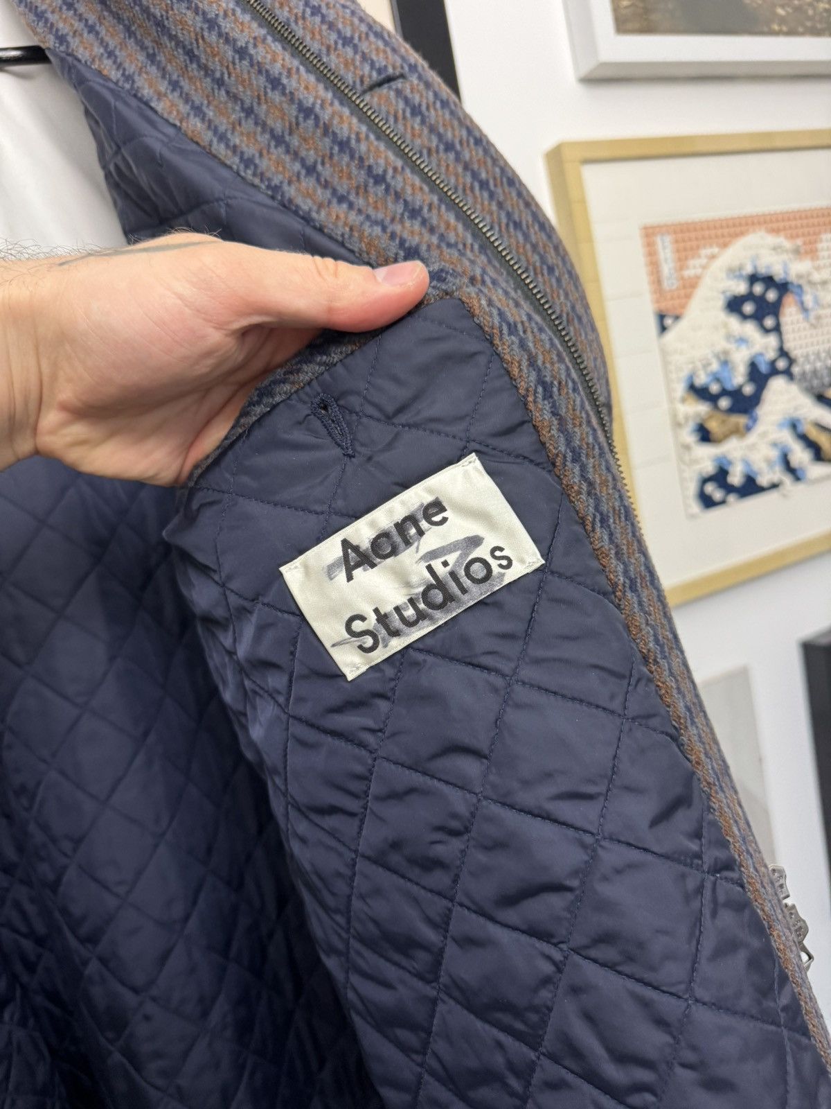 Acne Studios Acne Studios PAW17 Marc Check Heavy Wool Coat Jacket Rare Size US M / EU 48-50 / 2 - 8 Thumbnail