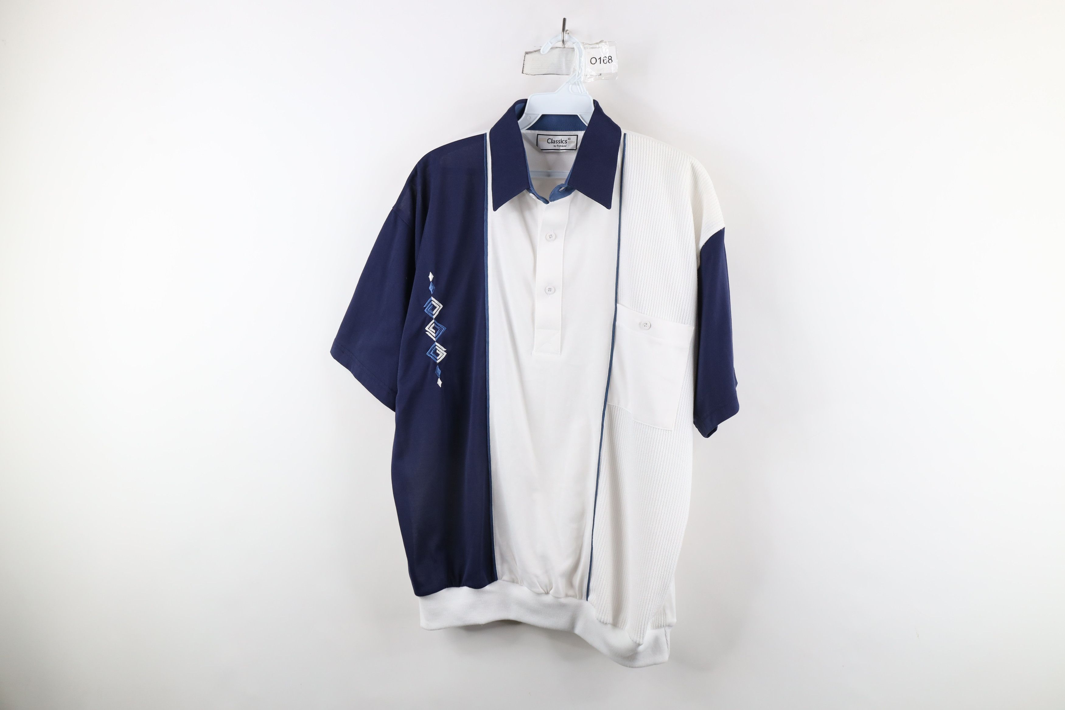 Vintage Vintage 90s Streetwear Block Geometric Pullover Polo Shirt Size US M / EU 48-50 / 2 - 1 Thumbnail