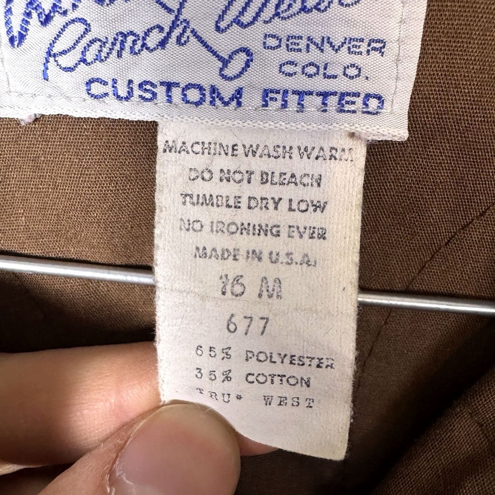 Rockmount Ranch Wear Rockmount Rach Wear Tru-West Shirt Mens M 16 Custom Fit USA Made Pearl Snap Brown Cotton Button-Up Western 80s 90s Casual Mens Size US M / EU 48-50 / 2 - 6 Thumbnail