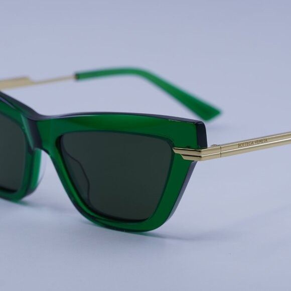 Bottega Veneta Bottega Veneta BV1241S 003 Sunglasses Green/Gold Cat Eye Size ONE SIZE - 4 Thumbnail