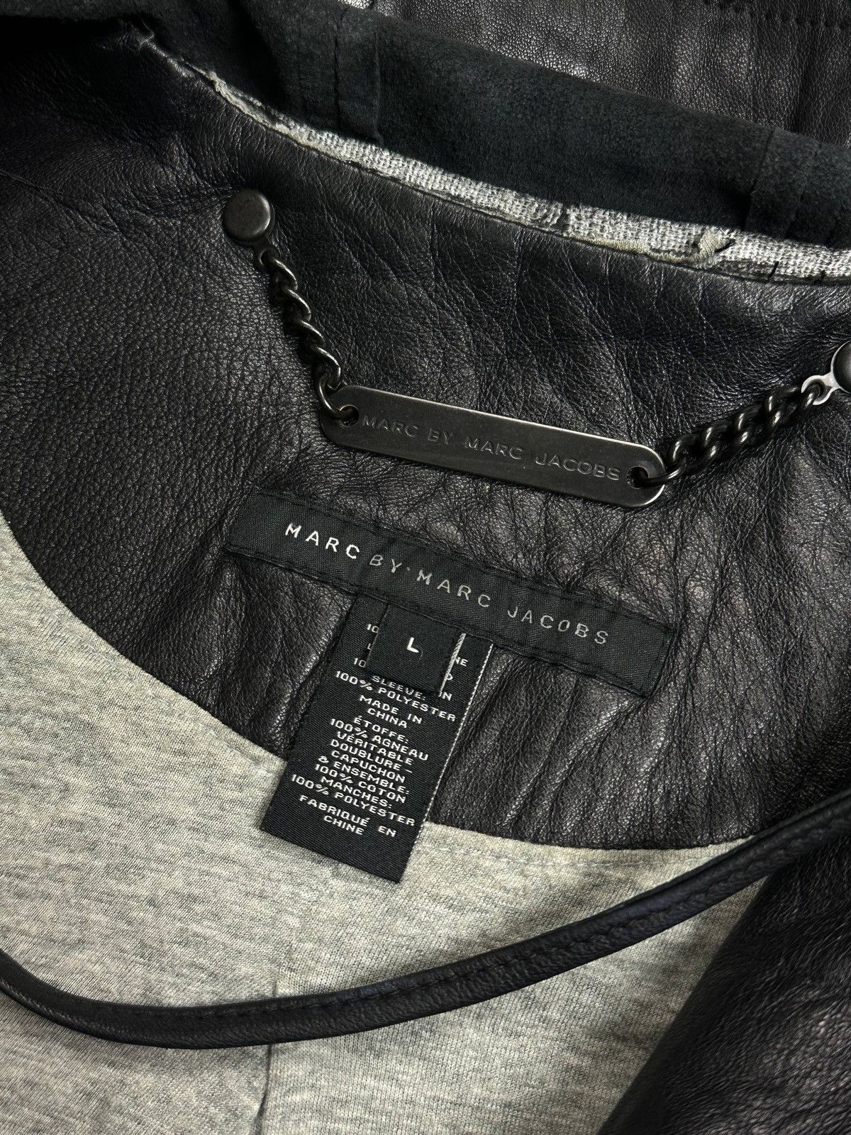 Marc Jacobs Marc by Marc Jacobs Waking Night Leather Hooded Jacket L Size US L / EU 52-54 / 3 - 10 Thumbnail