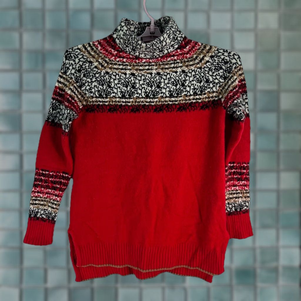 Anthropologie Moth by Anthropologie Wool Blend High Neck Pullover Sweater Women’s XS Red Size XS / US 0-2 / IT 36-38 - 1 Thumbnail