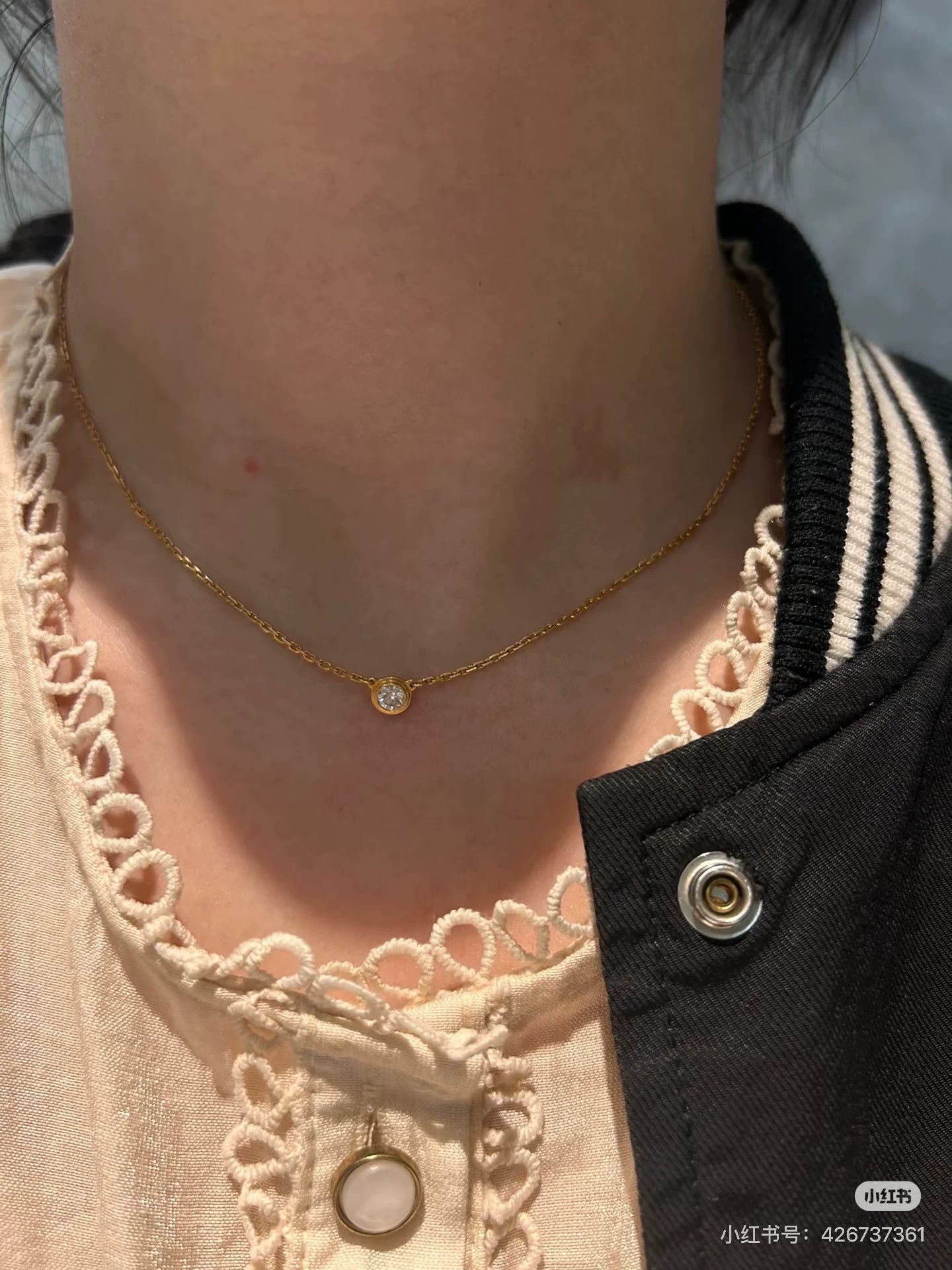 Cartier Cartier 0.18ct diamond necklace rose gold vintage 98 new Size ONE SIZE - 3 Thumbnail