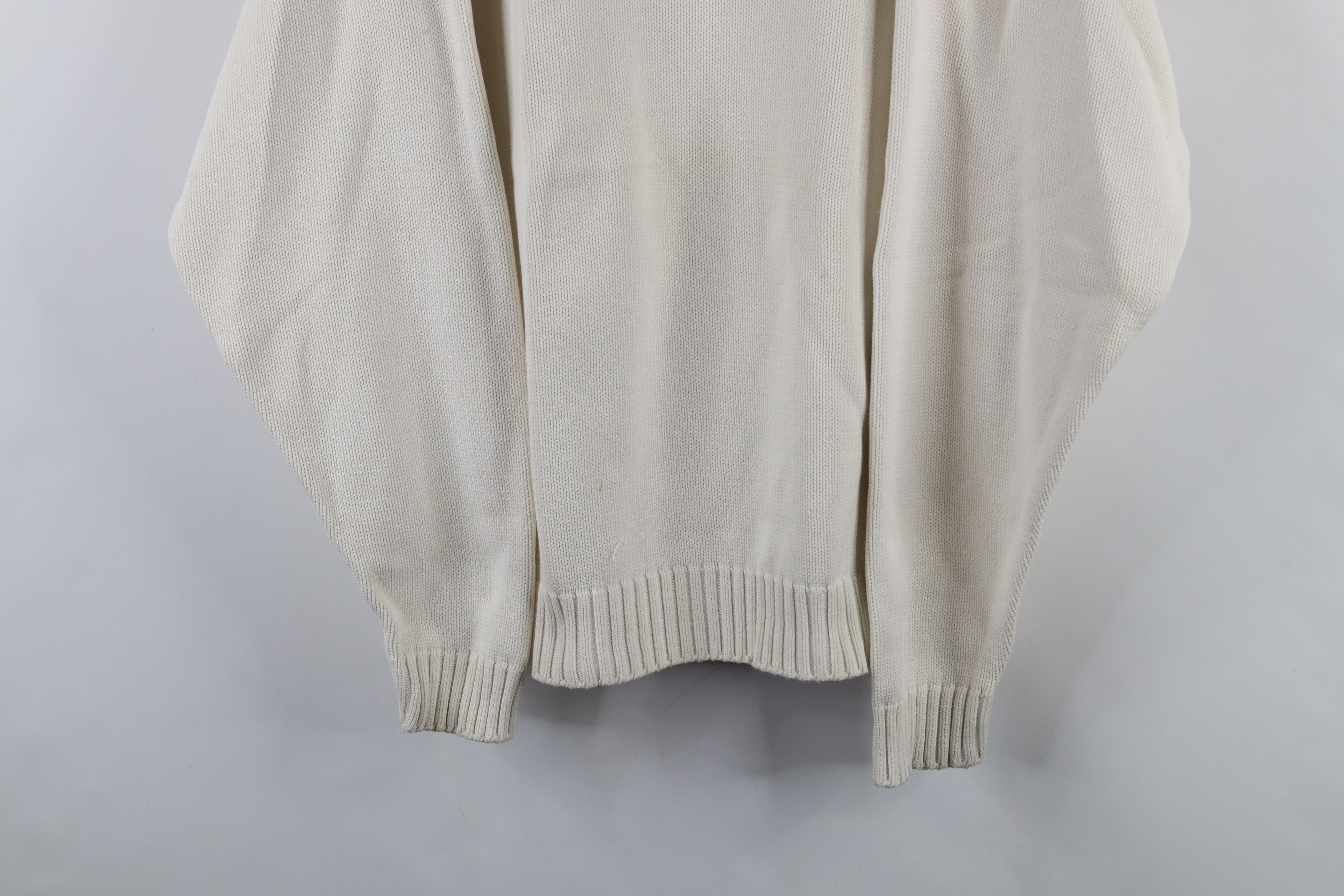 Eddie Bauer × Vintage Vintage 90s Eddie Bauer Blank Cotton Knit Sweater Cream Size US XL / EU 56 / 4 - 3 Thumbnail