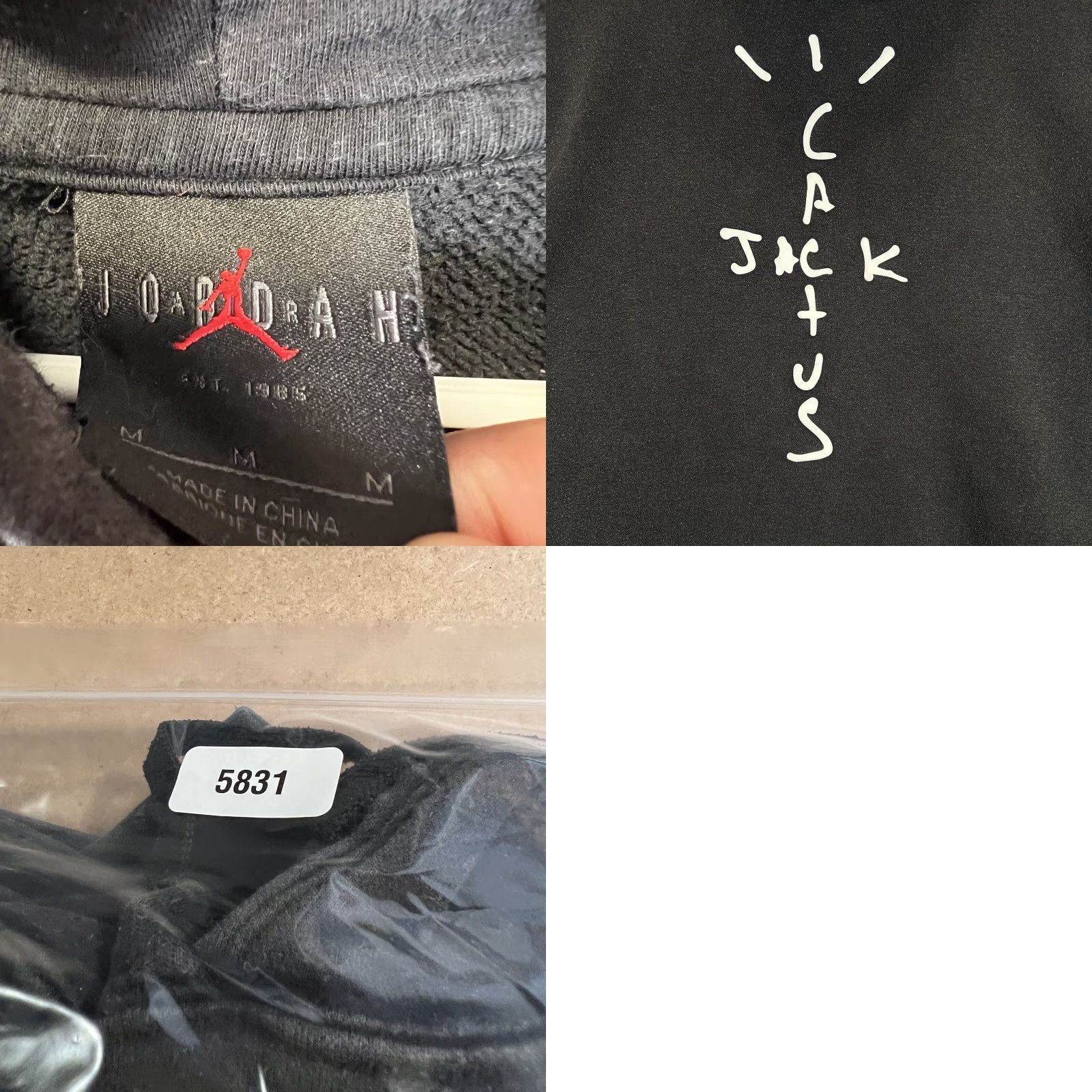 Jordan Brand Nike Jordan Hoodie Adult Medium Black Cactus Jack Travis Scott Embroidered Logo Mens Size US M / EU 48-50 / 2 - 8 Thumbnail
